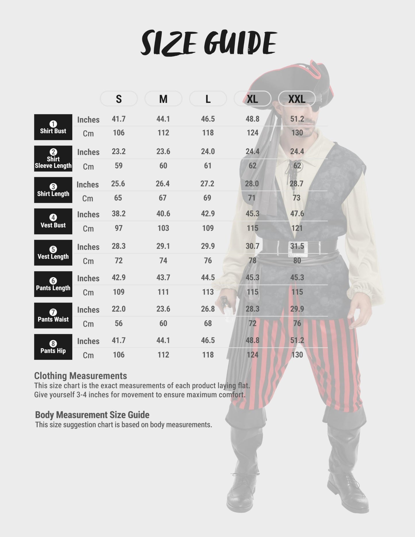 Adult Men Beige Pirate Costume for Halloween - Costume Party