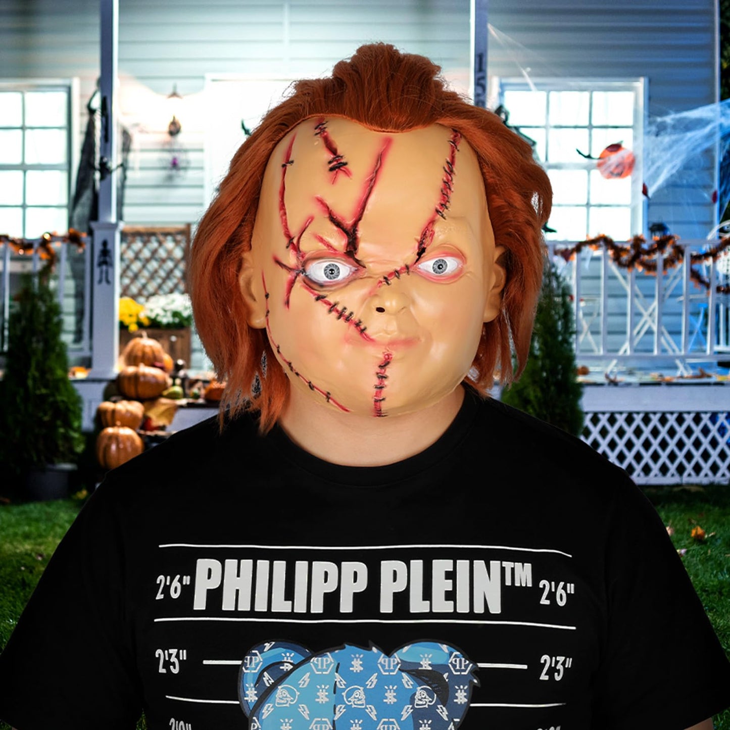 JoyFuncos Chucky Mask Adult Halloween Scary Latex Full Head Mask Horror Creepy Realistic Chucky Costume Props for Party Masquerade Cosplay