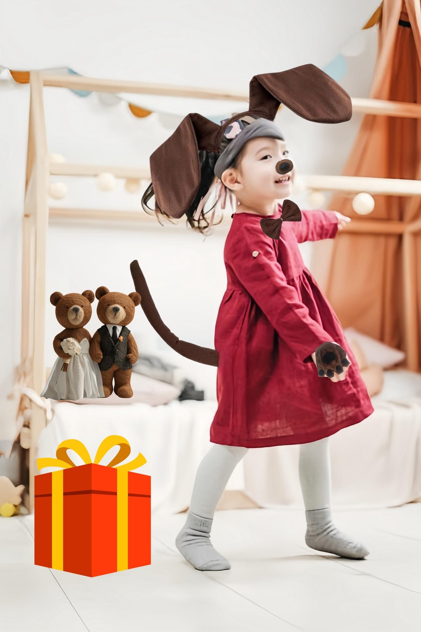 Puppy Dog Costume Set - Dachshund Dog Set Include Puppy Ears
