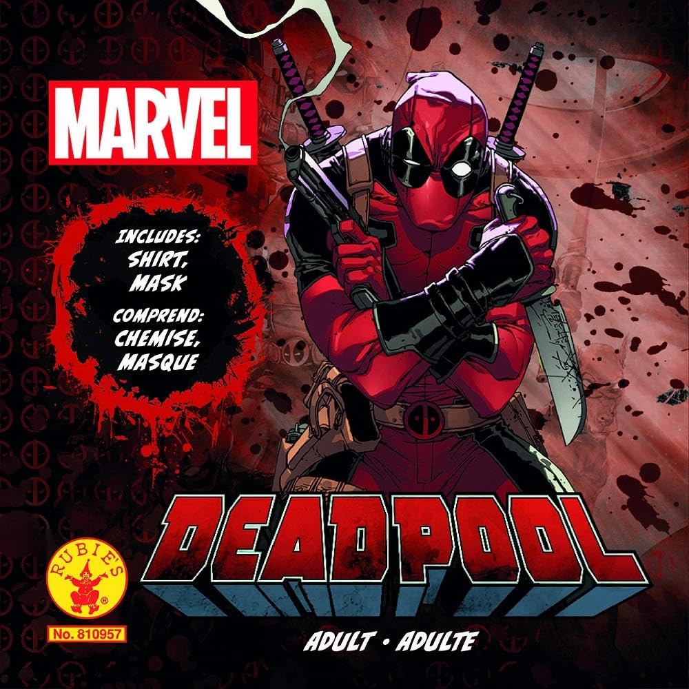 Official Marvel Deadpool Top Costume - Men's - Halloween