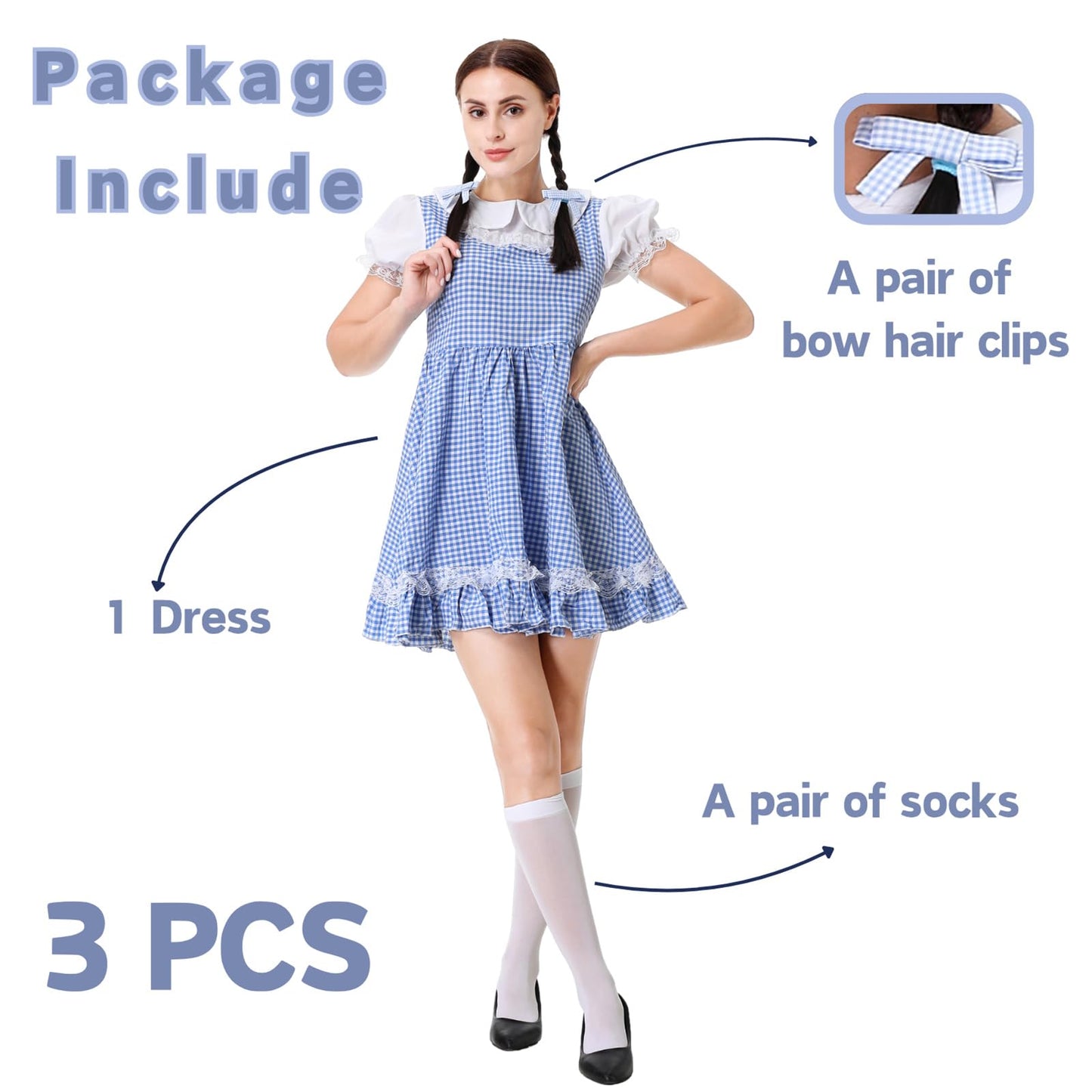 Dorothy Costume Adult - Halloween Costumes Womens Funny Kansas Girl