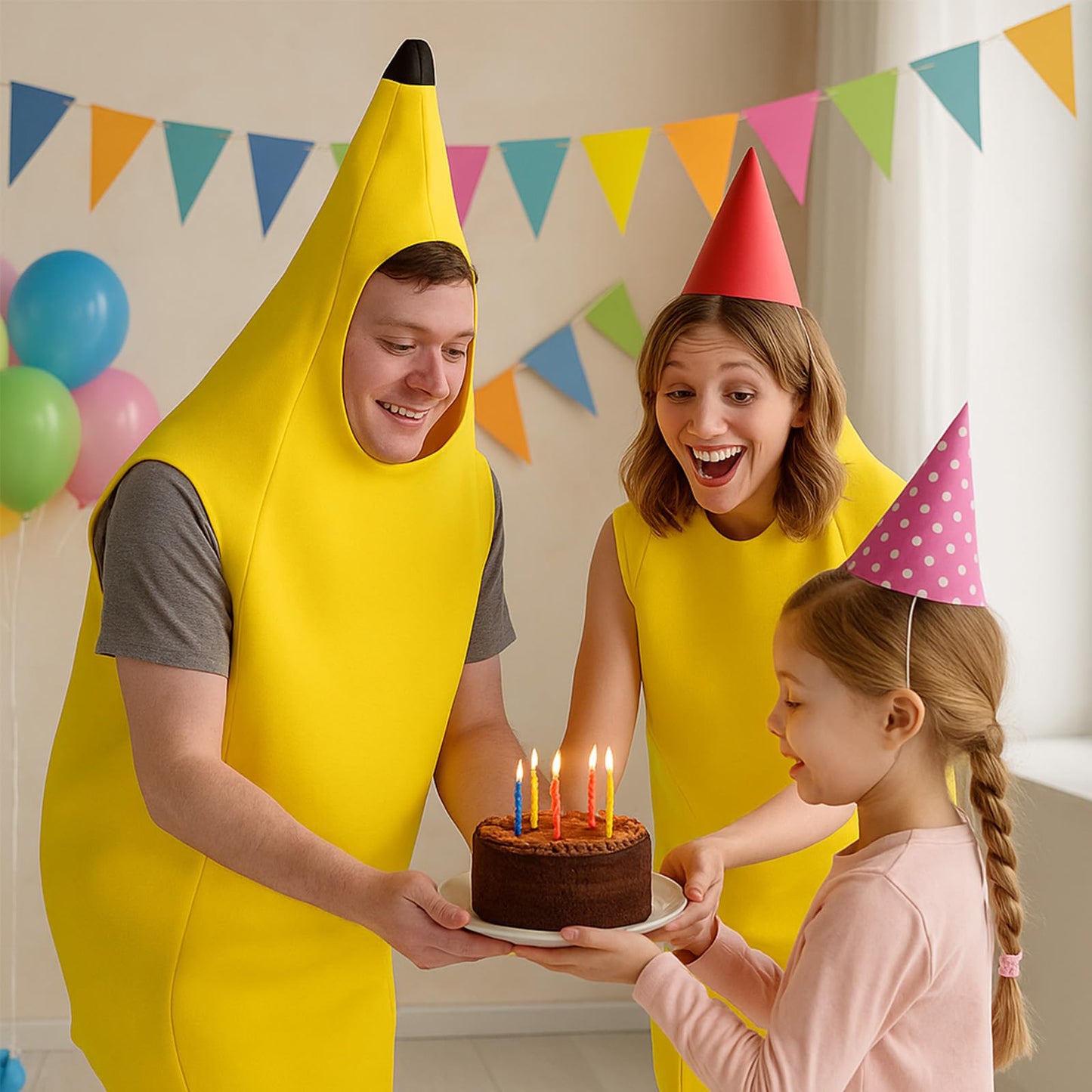 Banana Costume for Adults, Fun Banana Fancy Dress Outfit, Perfect for Halloween, Parties, and Costumes, Lightweight and Comfortable Fruit Costume for Men and Women