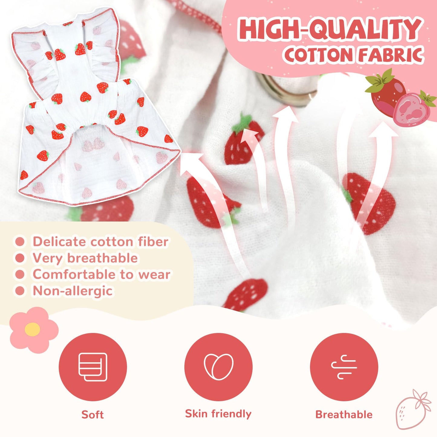 Dog Dress with Bow Decor - Cute Summer Outfit for Dogs - Perfect