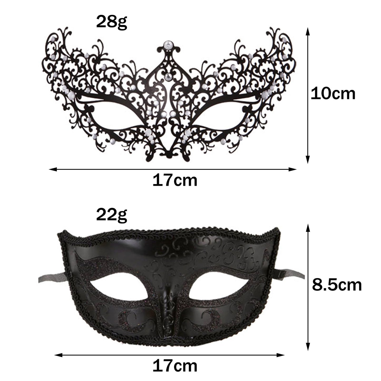 EDLMKM 2 Pcs Couple Masquerade Masks Venetian Party Mask Halloween Costume Carnival Mask for Couples Women and Men, Mardi Gras Decorations Venetian Maskss, Masquerade Ball Masks for Party, Carnival