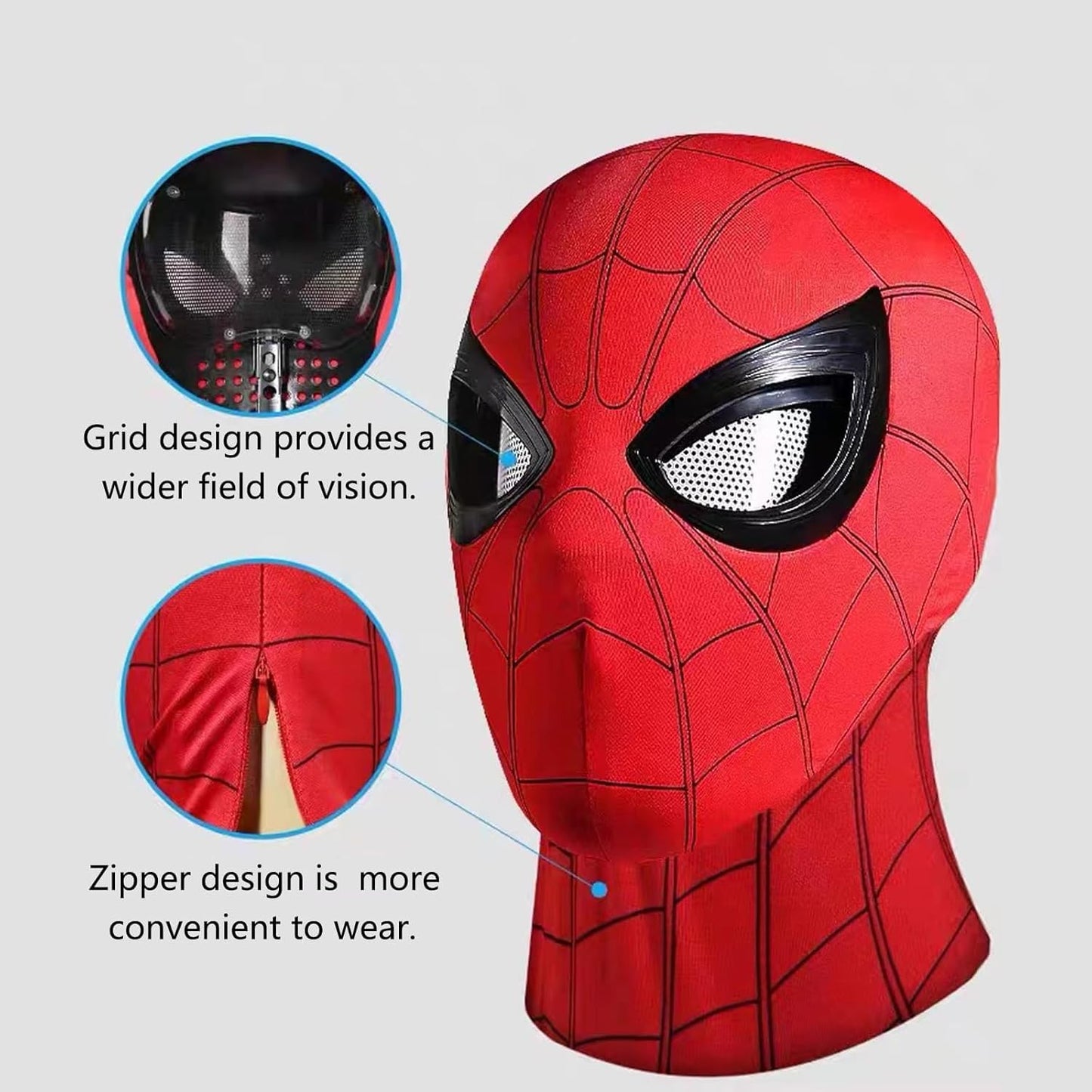 VEXA Spider Hero Mechanical Eyes Homecoming Mask - Super Hero Full Mask Moving Lenses Cosplay Wearable Prop