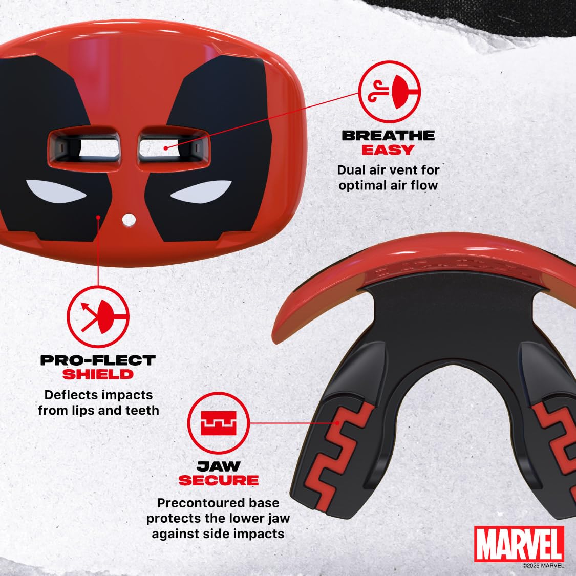 Deadpool Lip Guard - Football Mouth Guard with Detachable Strap