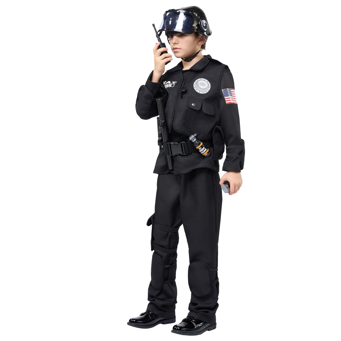 Spooktacular Creations SWAT Officer Costume for Kids Halloween Party, Trick-or-Treat Costume, Themed Parties-Medium(8-10 yrs)