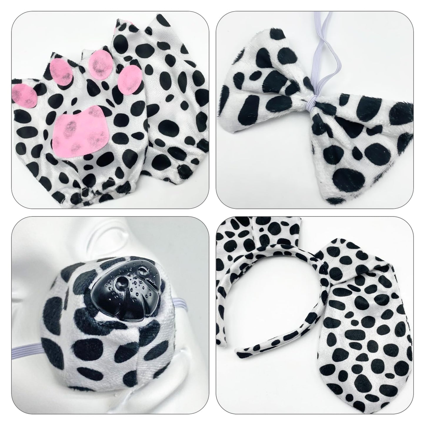 5-Piece Dachshund Dog Set - Includes Spotted Dog Nose - Ears - Tail
