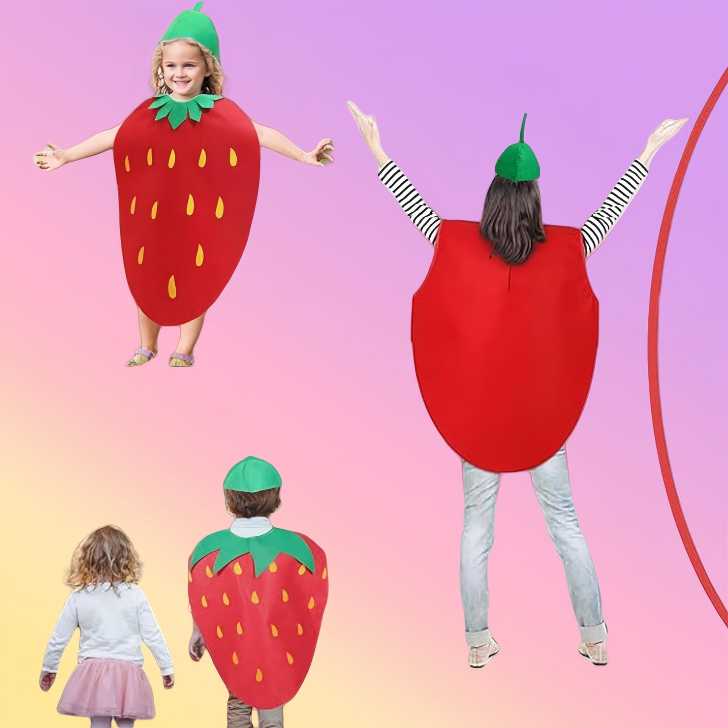 Adult Strawberry Costume Set - Hilarious Red Fruit Cosplay Outfit (image 3)