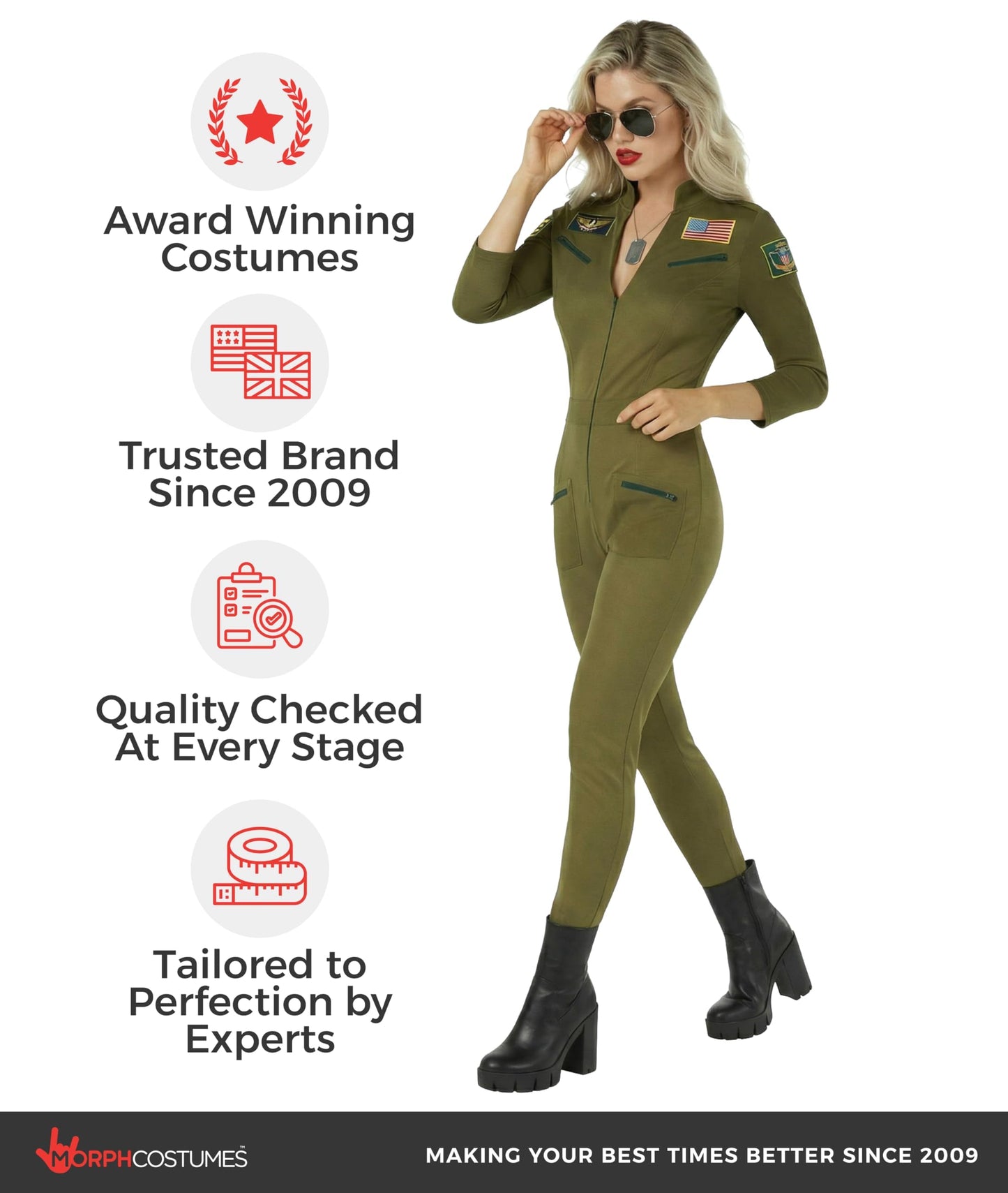 Army Fancy Dress for Women - Ladies Fighter Pilot Fancy Dress