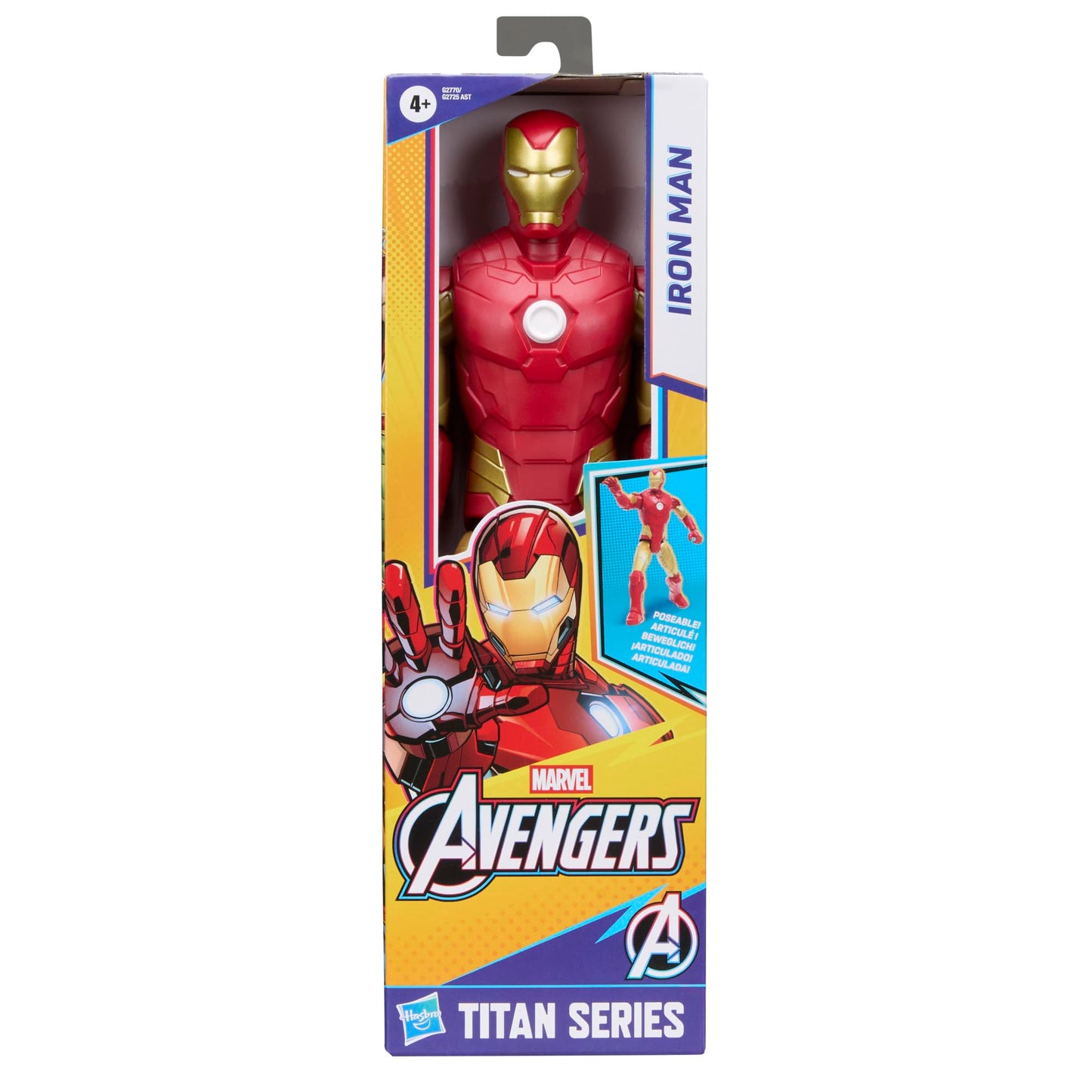 Marvel Avengers Titan Series Iron Man 29.2-cm (11.5 inch) Action Figure, Super Hero Figures & Toys for kids, Ages 4+, Red