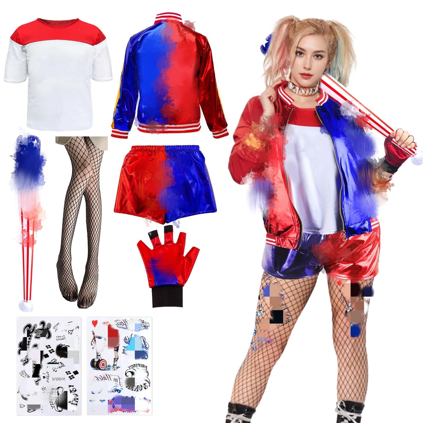 Costumes for Women Halloween- Villain Fancy Dress Harley Costume