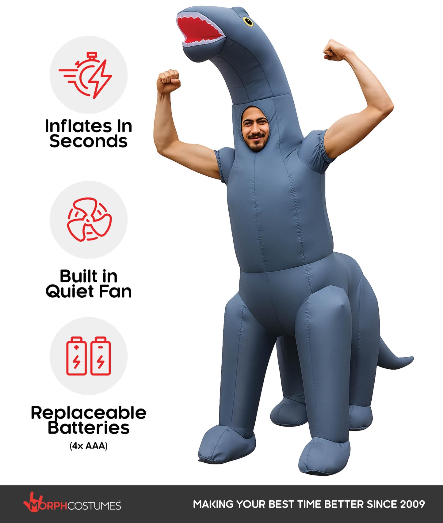 Morph Diplodocus Costume for Adults, Inflatable Dinosaur Costume, Inflatable Costumes for Adults, Blow Up Costumes for Adult