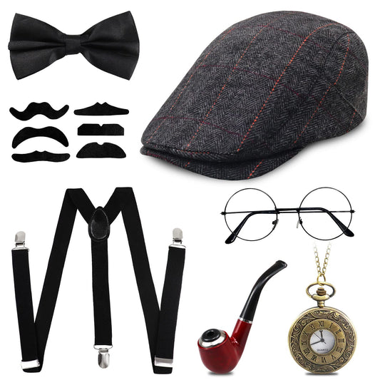 1920s Gatsby costume for men with fancy dress accessories