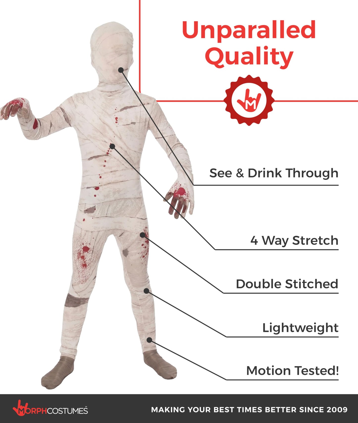 Morphsuits Kids Mummy Costume Scary Halloween Costumes For Kids Medium