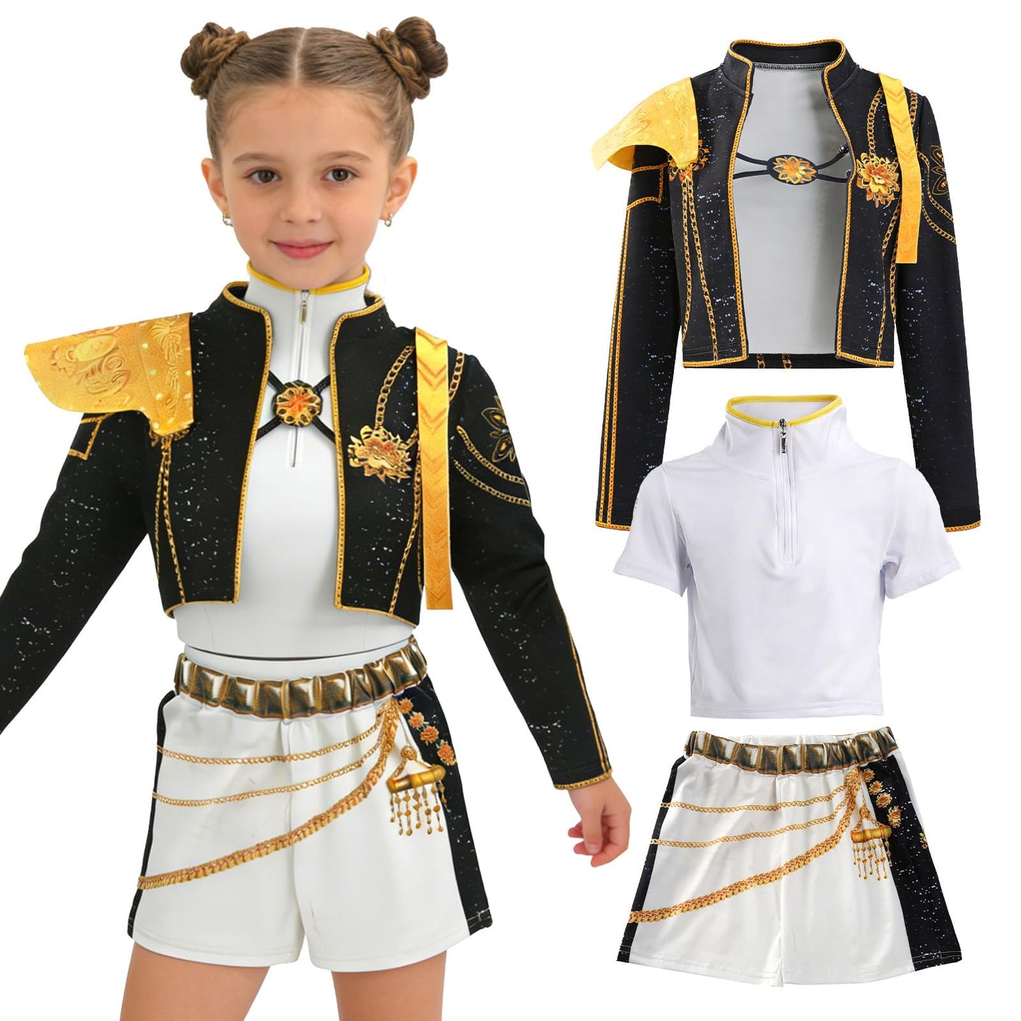 Anime Cosplay Costume Black Girls Uniform Outfits Set with Jacket