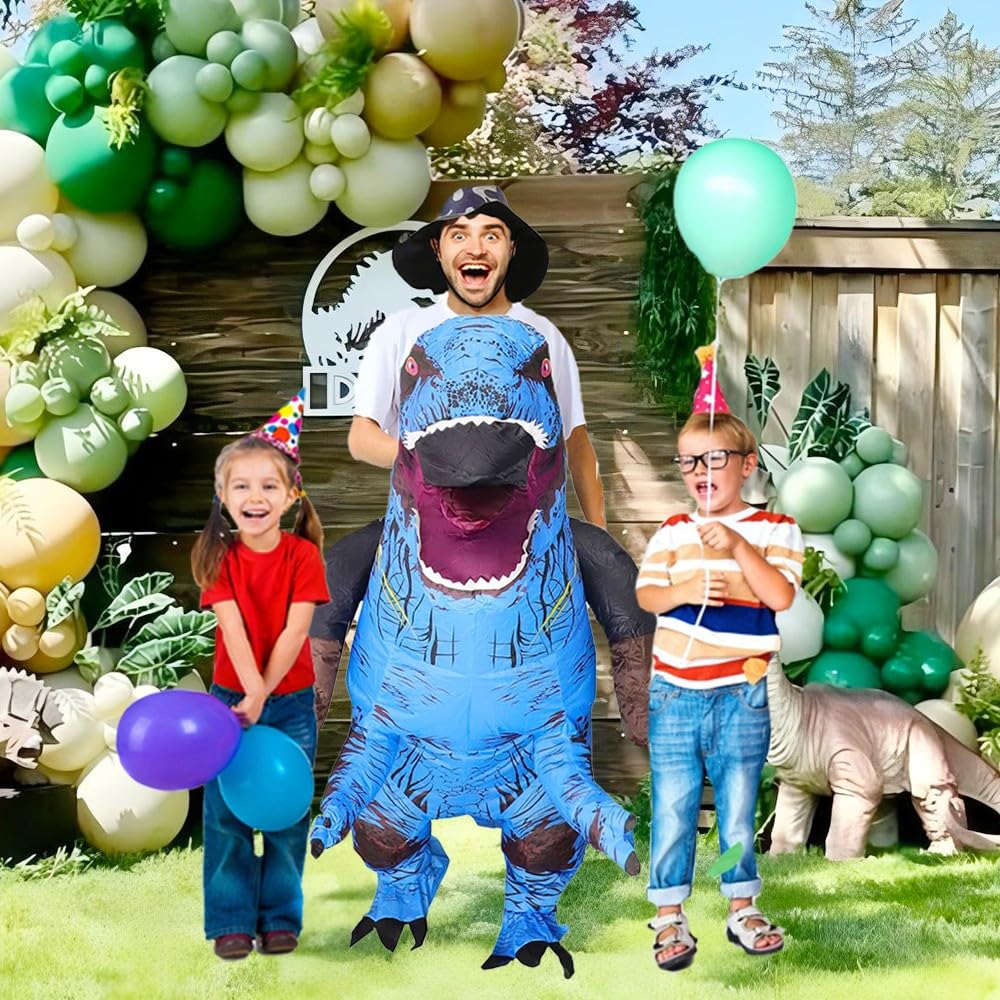 Rafalacy Inflatable Dinosaur Costume for Adult Blow up Ride-on T-rex Costume Funny Halloween Party Costume Dino Party Fancy Dress