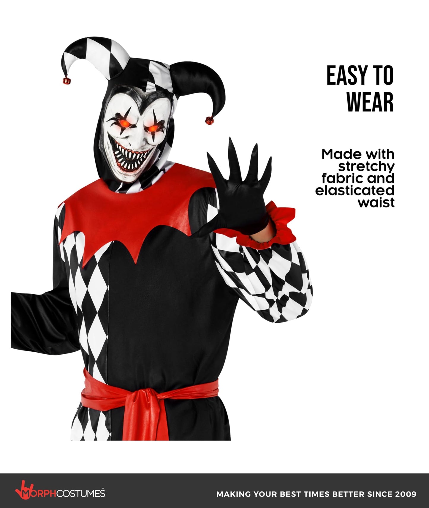 Light Up Jester Costume Men - Mens Jester Costume - Halloween