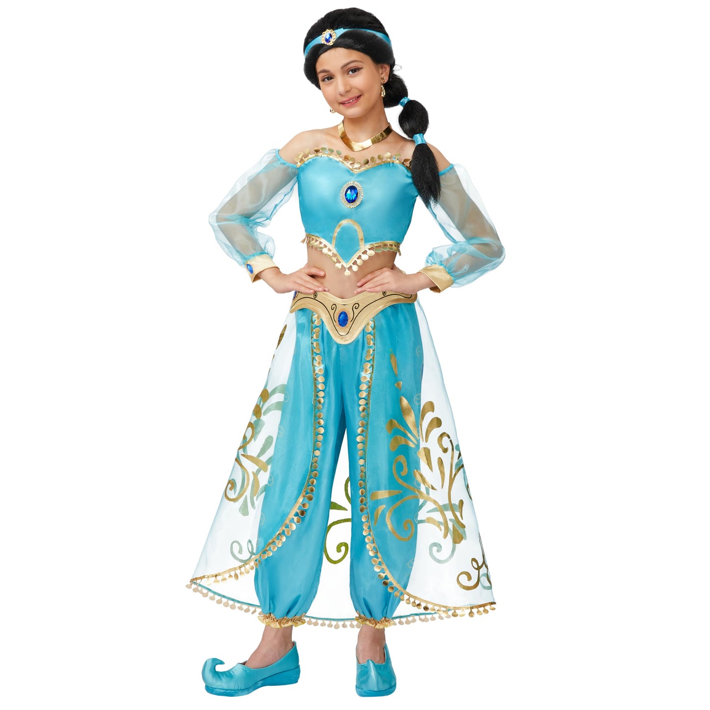 Spooktacular Creations Kids Costumes for Girls, Arabian Princess Costume, Girls Halloween Costume for Role Play Cosplay Parties-M
