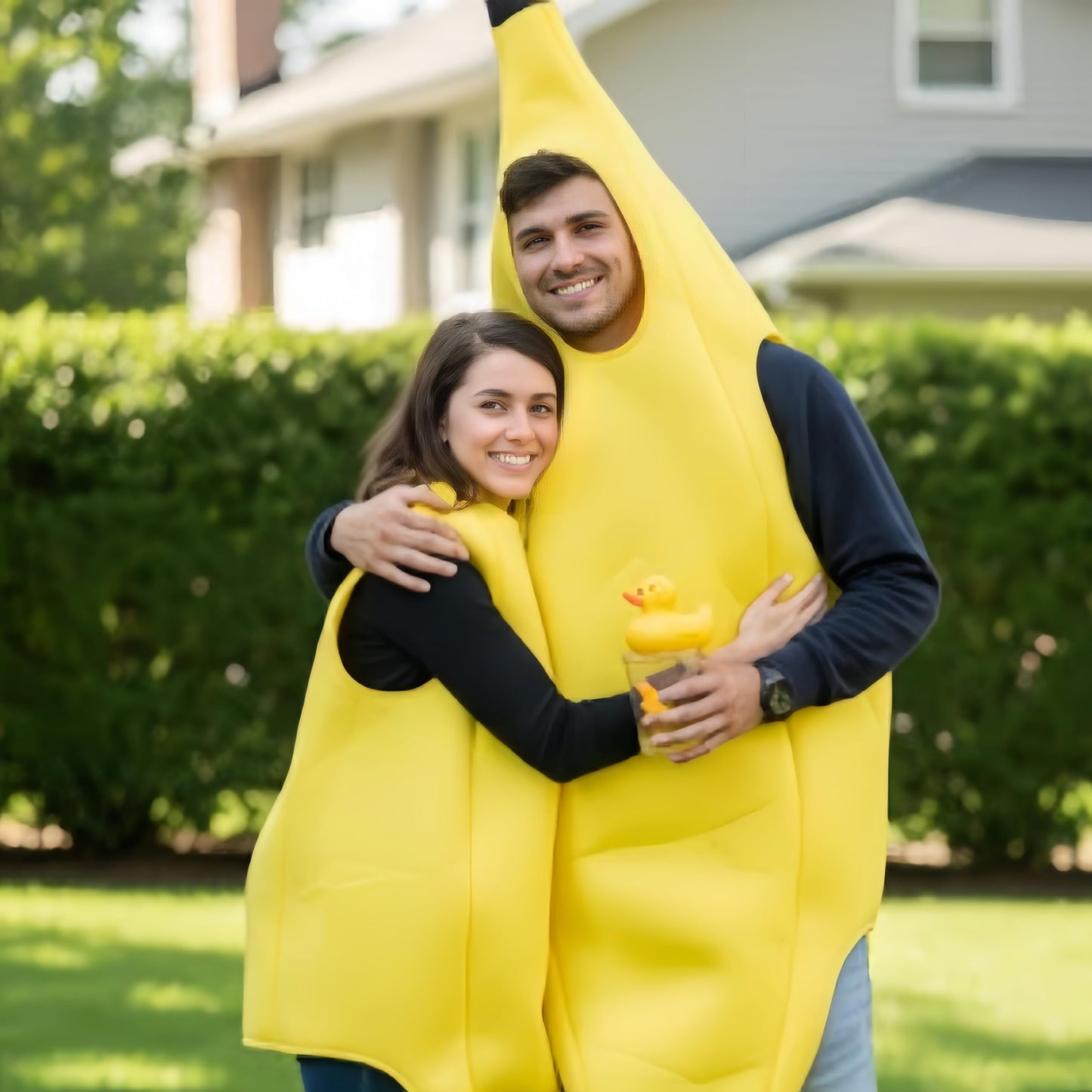 EYWILYWI Adult Banana Costume,Hilarious Yellow Banana Jumpsuit, Lightweight Comfortable Unisex Outfit for Halloween, Parties, Carnivals,Christmas,Perfect for Fun Themed Cosplay. (Yellow)