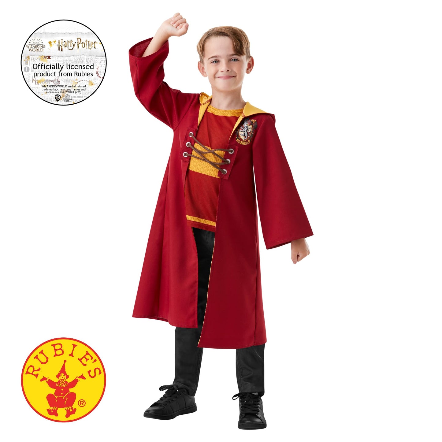 Rubies Official Harry Potter Quidditch Robe Costume for Kids – Hooded Robe with Faux Jumper for Wizard Play, Size 7-8 Years Halloween