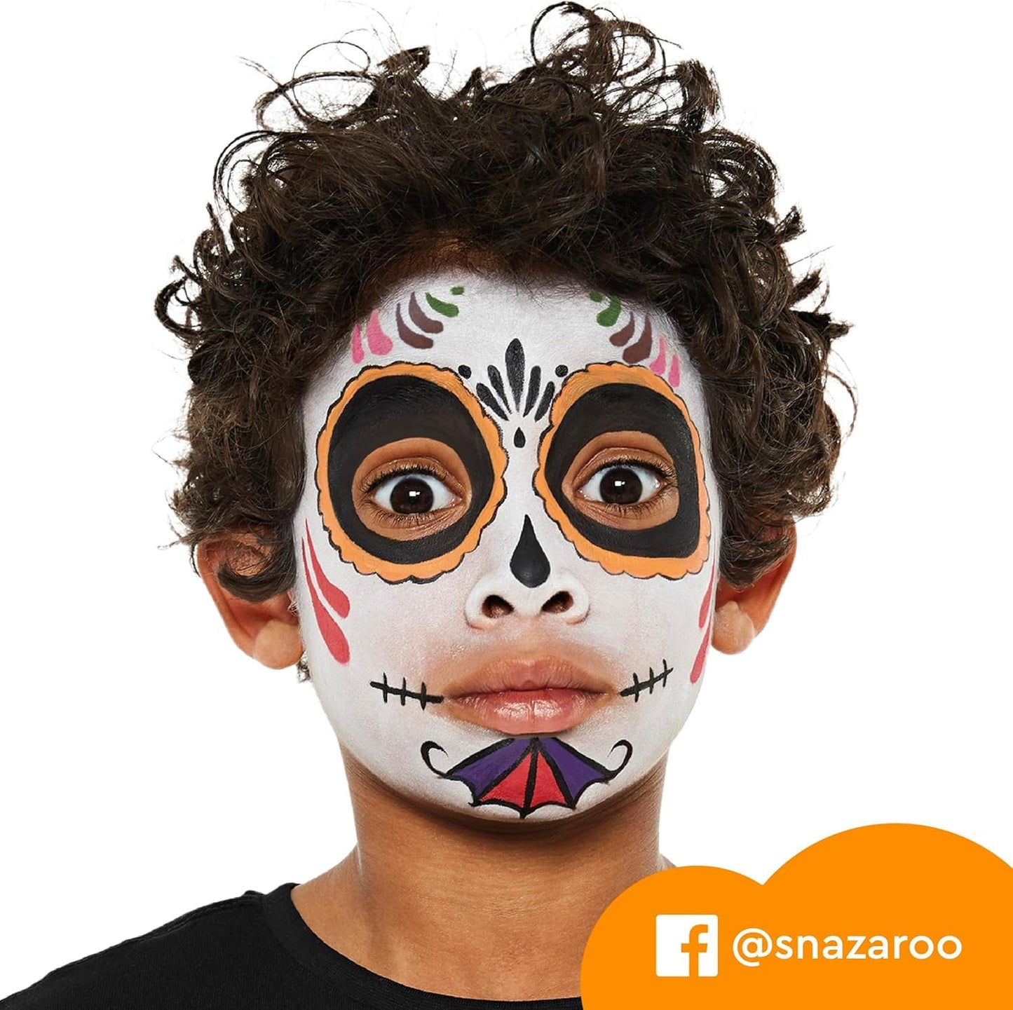 Snazaroo Face Paint Mini Starter Kit for Kids and Adults, 14 Pieces, 6 Colours, 1 Glitter Gel, Brushes, Sponges, Guide, Water Based, Easily Washable, Makeup, Body Painting