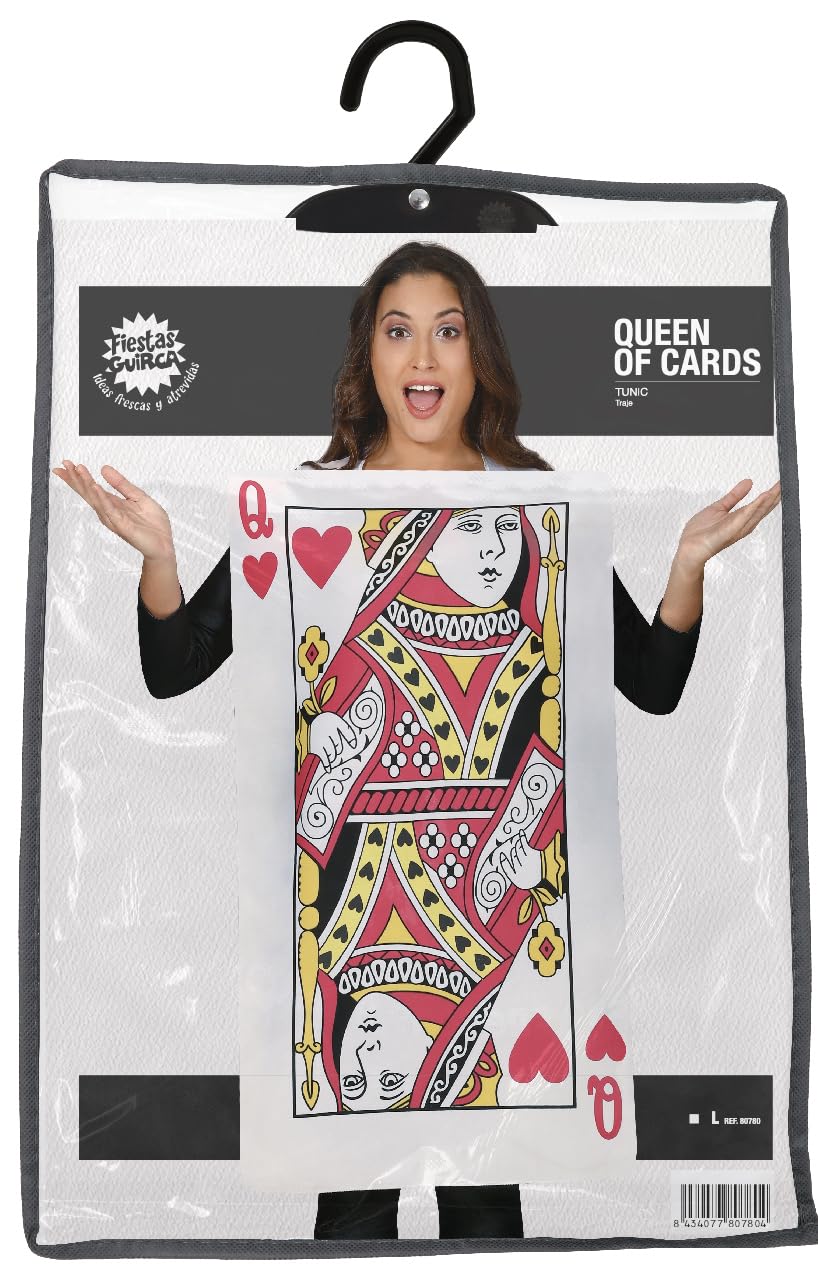 FIESTAS GUIRCA | Queen of Hearts Playing Card Fancy Dress Costume (14-16/L) - Adult Queen of Hearts Outfit - Storybook, World Book Day, Halloween and Carnival Costumes - Ideal for Women