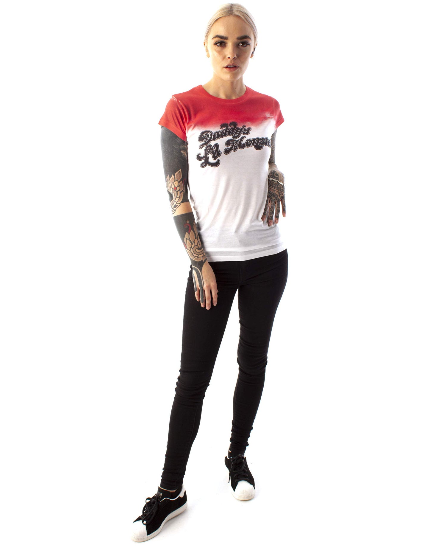 Suicide Squad Daddy's Lil Monster Women's Ladies White T-Shirt Top