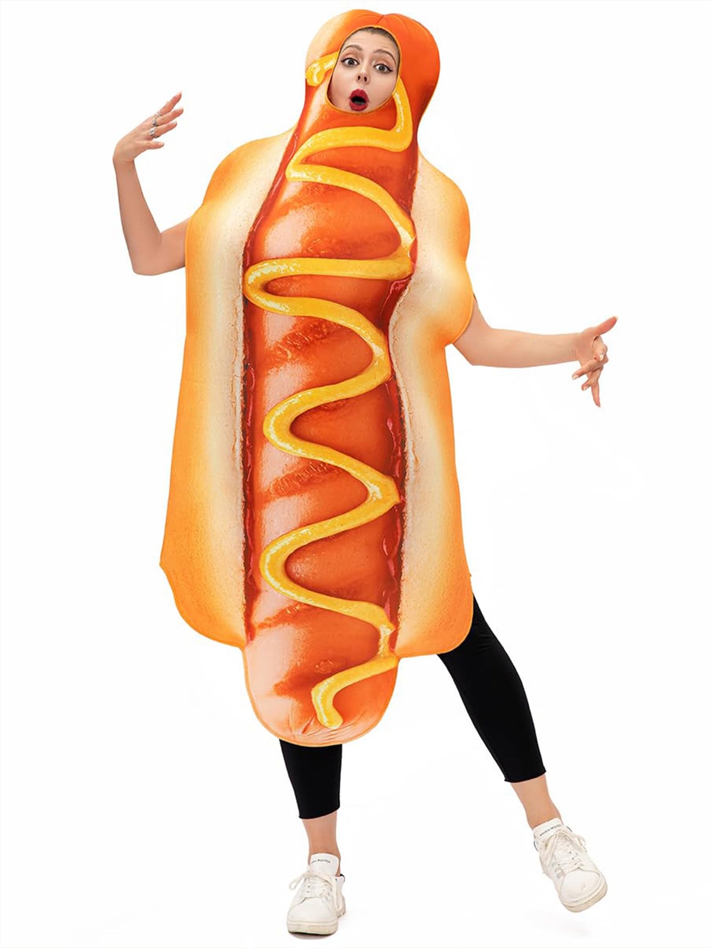Adults Hot Dog Costume for Women and Men - Funny Food Cosplay Fancy (image 6)