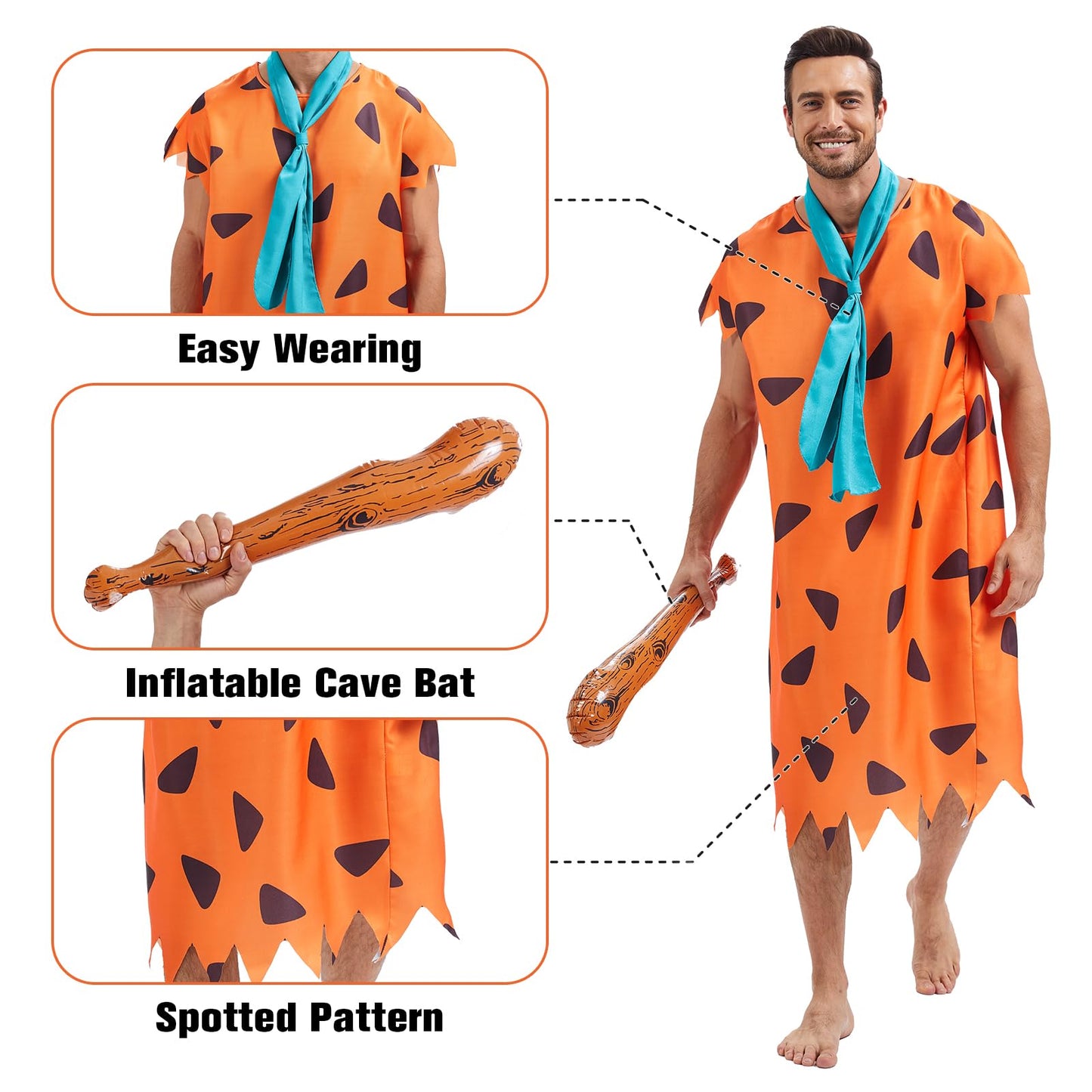 Halloween Adult Caveman Cosplay Costume Prehistoric Stone Age (image 3)
