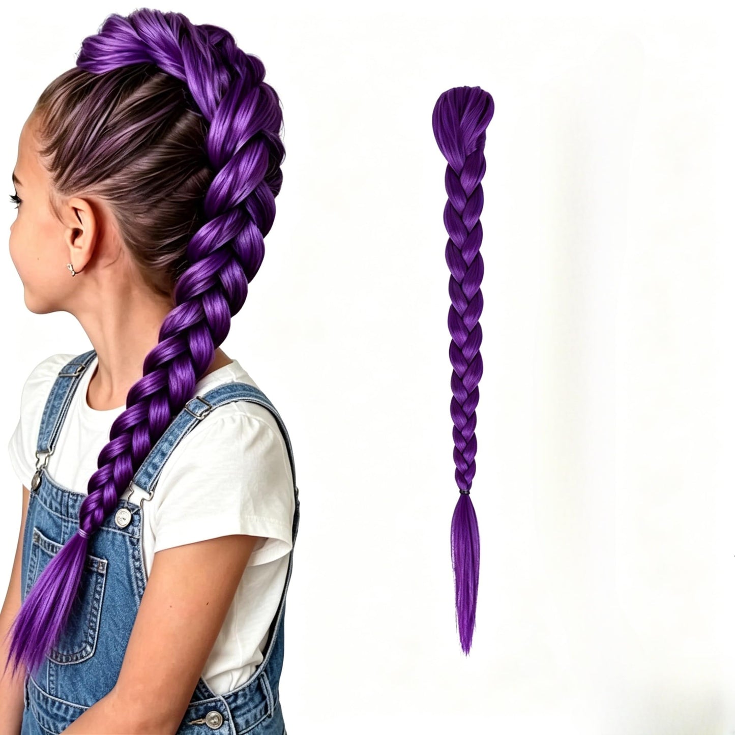 Rumi Purple Braid Hair Extensions - Clip in Hair Extension for Kpop