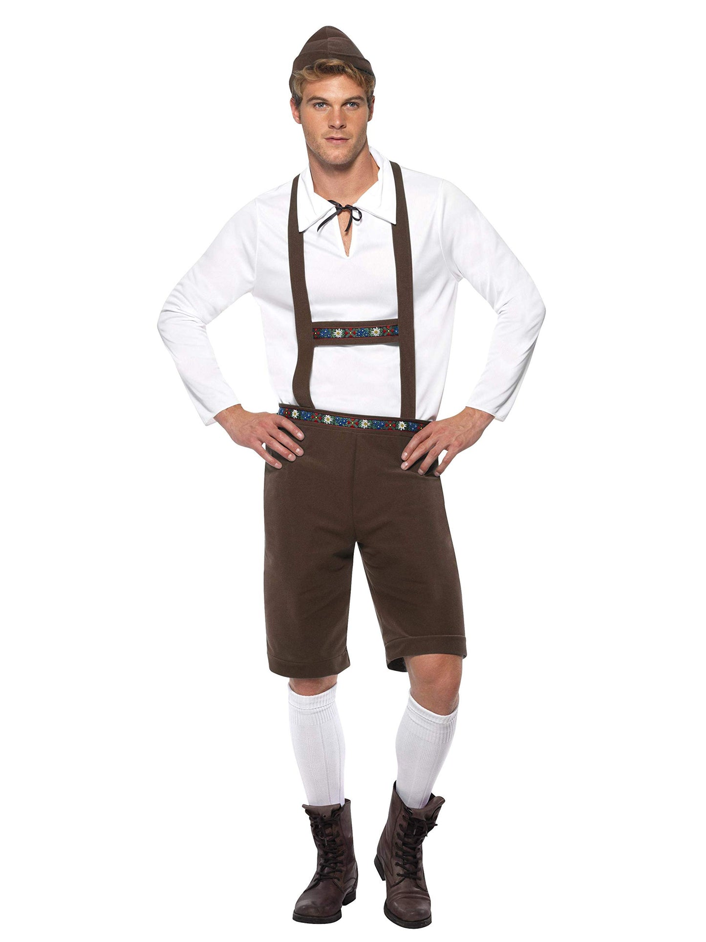 Smiffy's Adult Oktoberfest Bavarian Man Costume Chest, Brown, L - Size 42inches-44inches