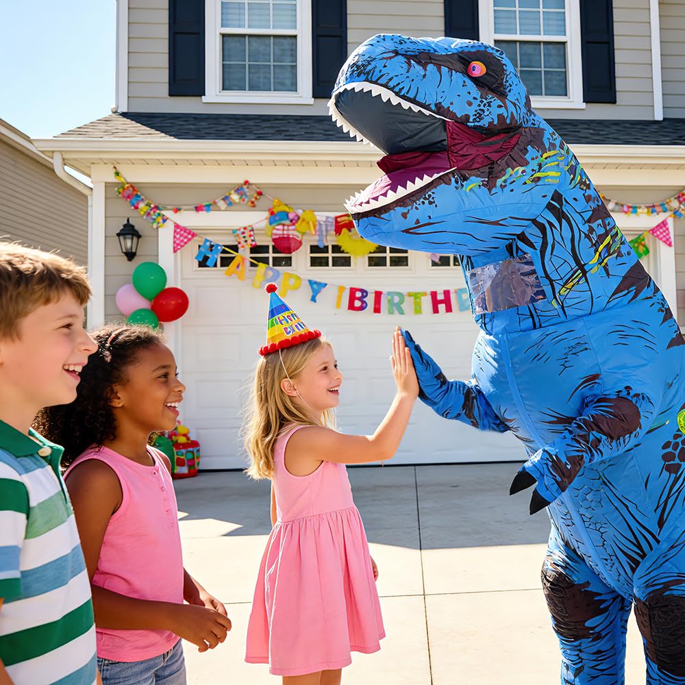 Rafalacy Inflatable Dinosaur Costume for Adult Blow up T-rex Costume Funny Dino Halloween Party Fancy Dress Outfit