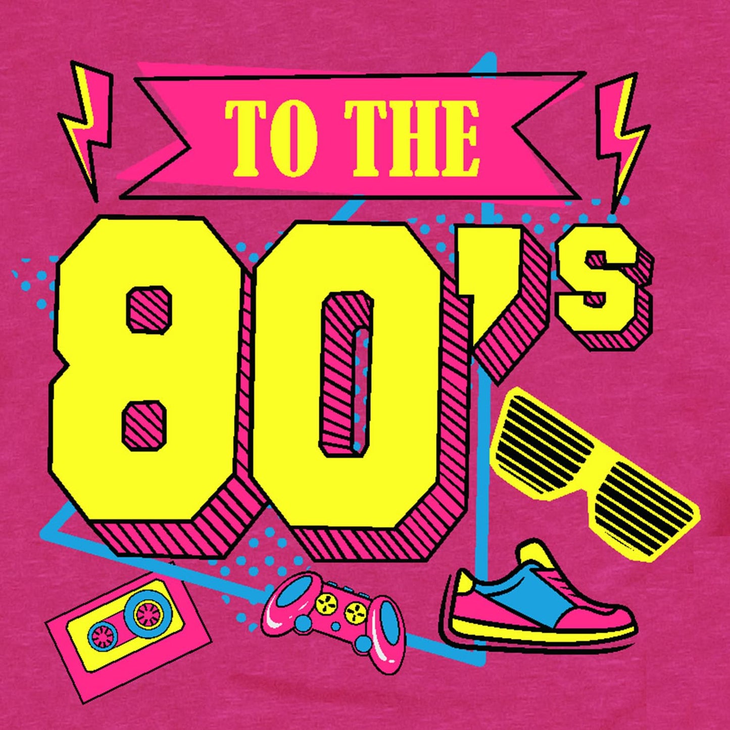 Cutesong Vintage 80s Shirts for Women Retro 1980 Party Outfits Vibrant Retro to The 80s Print tee top Rosered