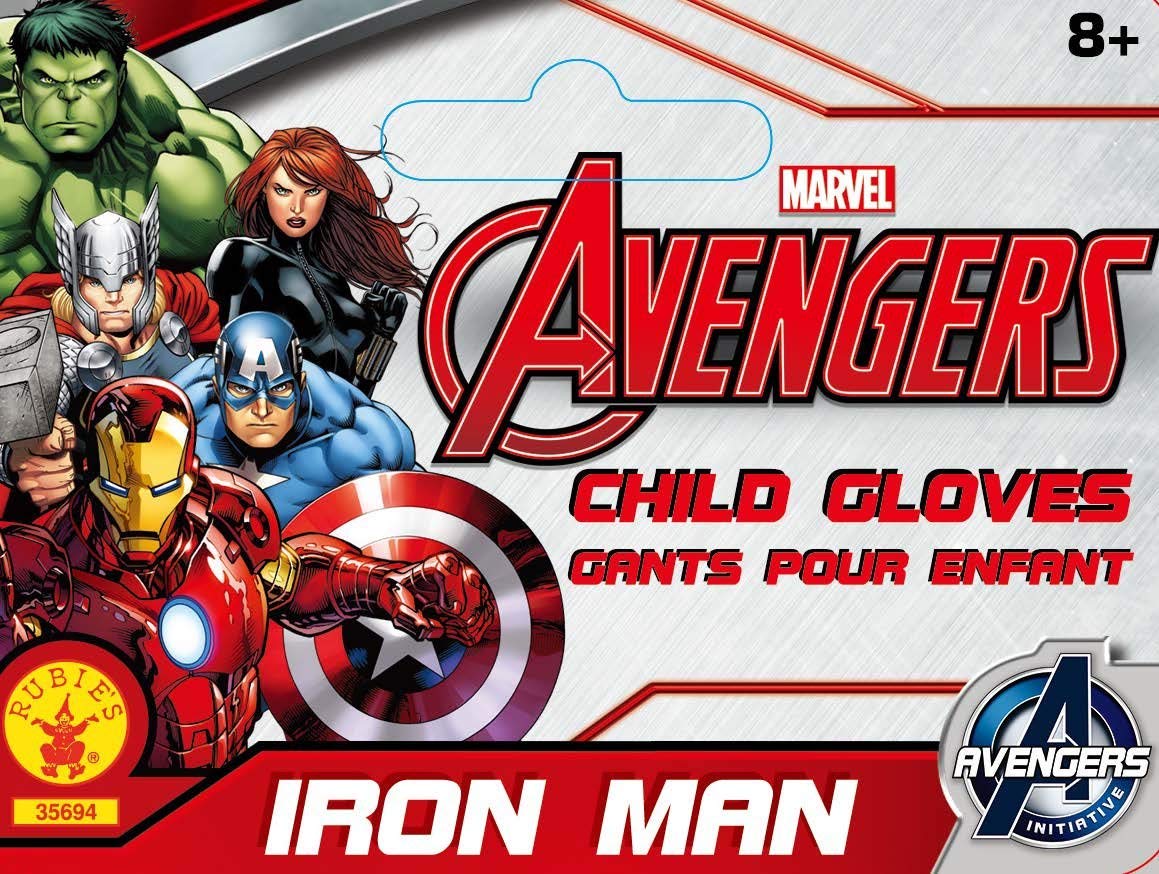 Official Marvel Avengers Assemble Iron Man Child Gloves - One - Red