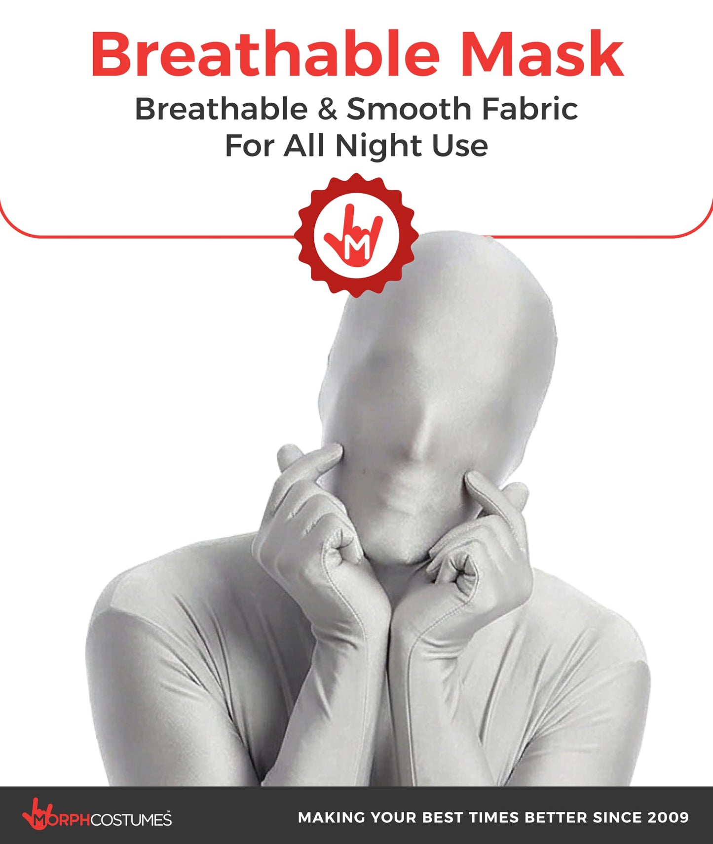 Morphsuit Full Body Costume - Silver - L - Original Bodysuit (image 4)