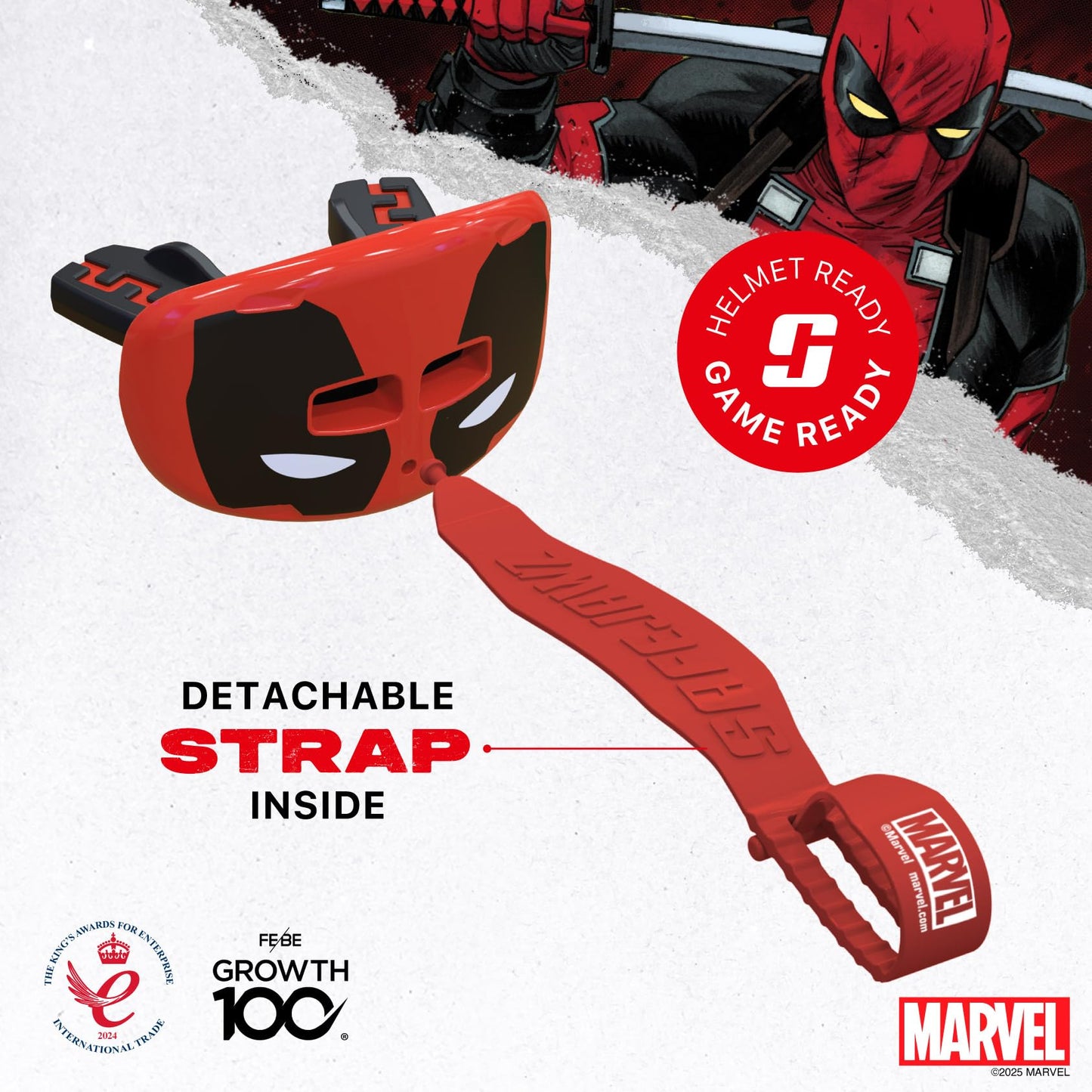 Deadpool Lip Guard - Football Mouth Guard with Detachable Strap