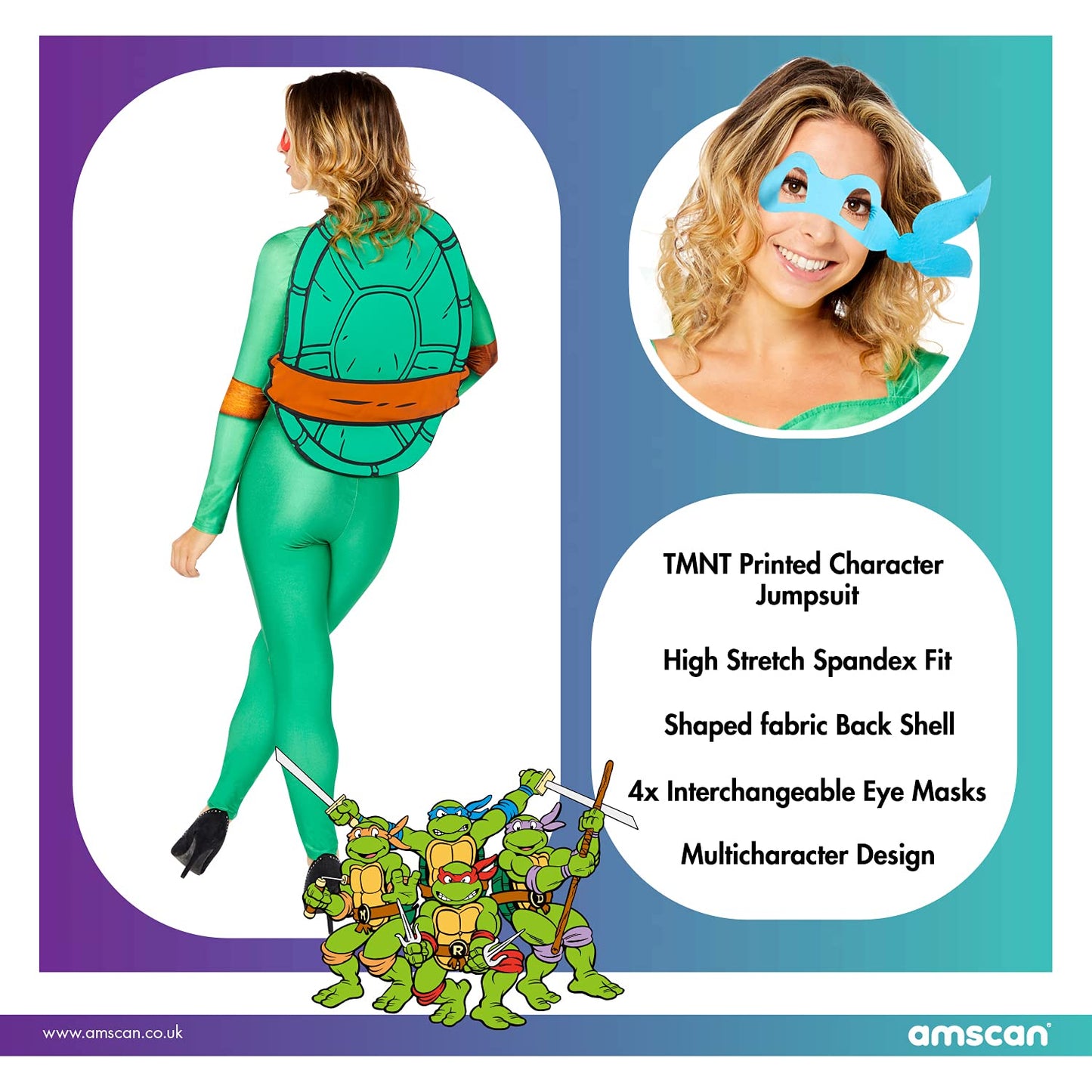 (pkt) Adult Ladies Tmnt Women Costume (image 2)