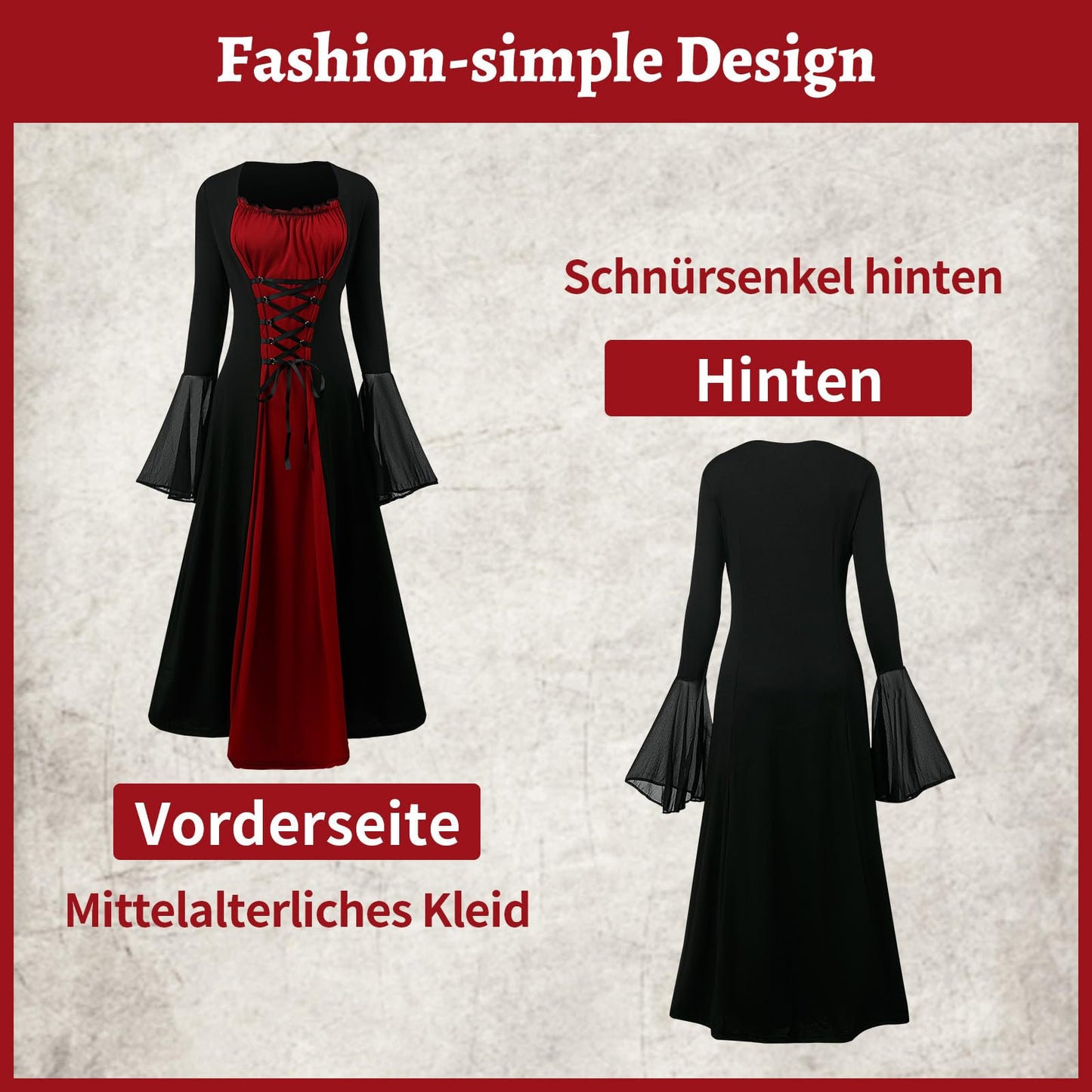 Women's Medieval Costume - Victorian Renaissance Vintage Dress