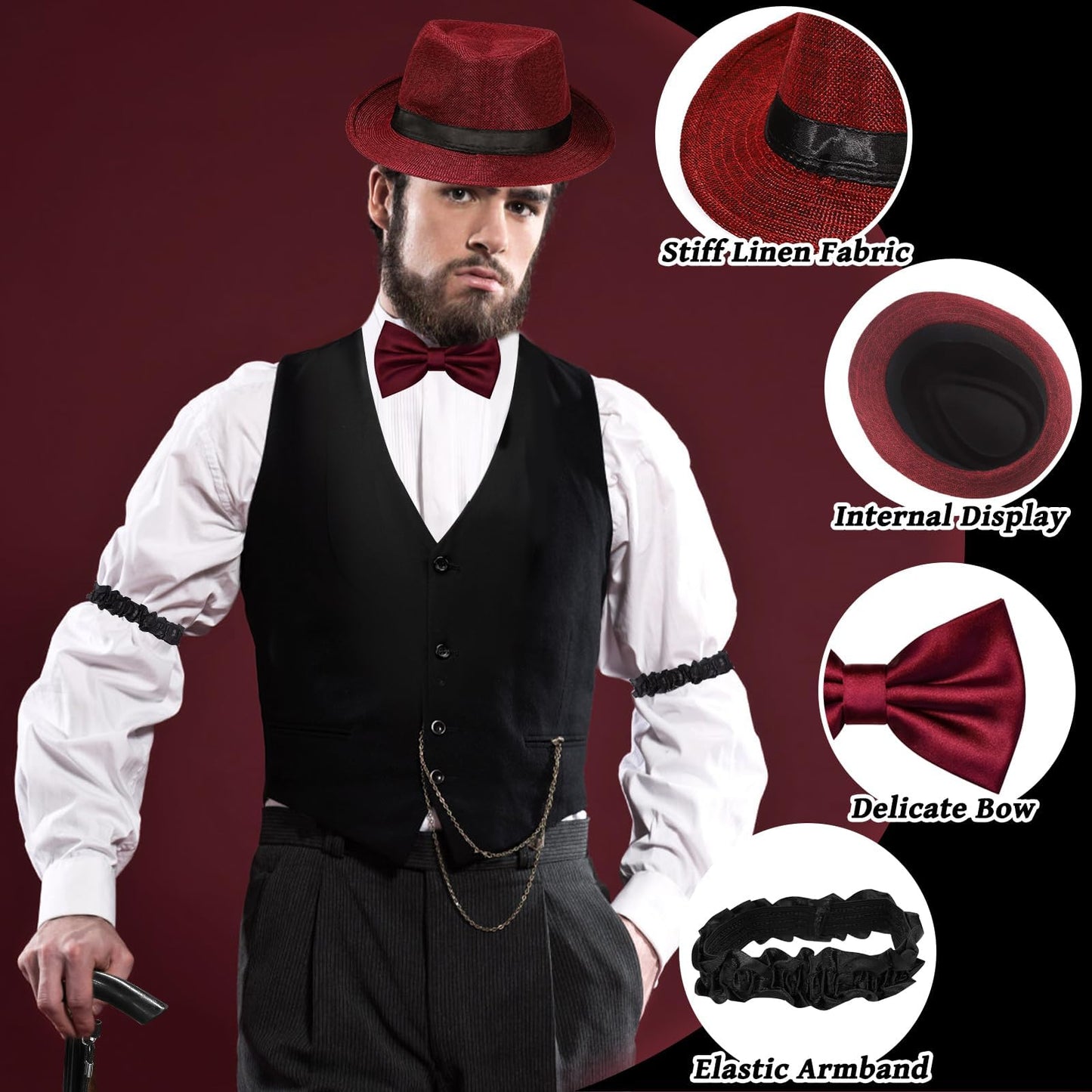 1920s Gatsby Costume Accessories for Men - Roaring 20s Great Gastby