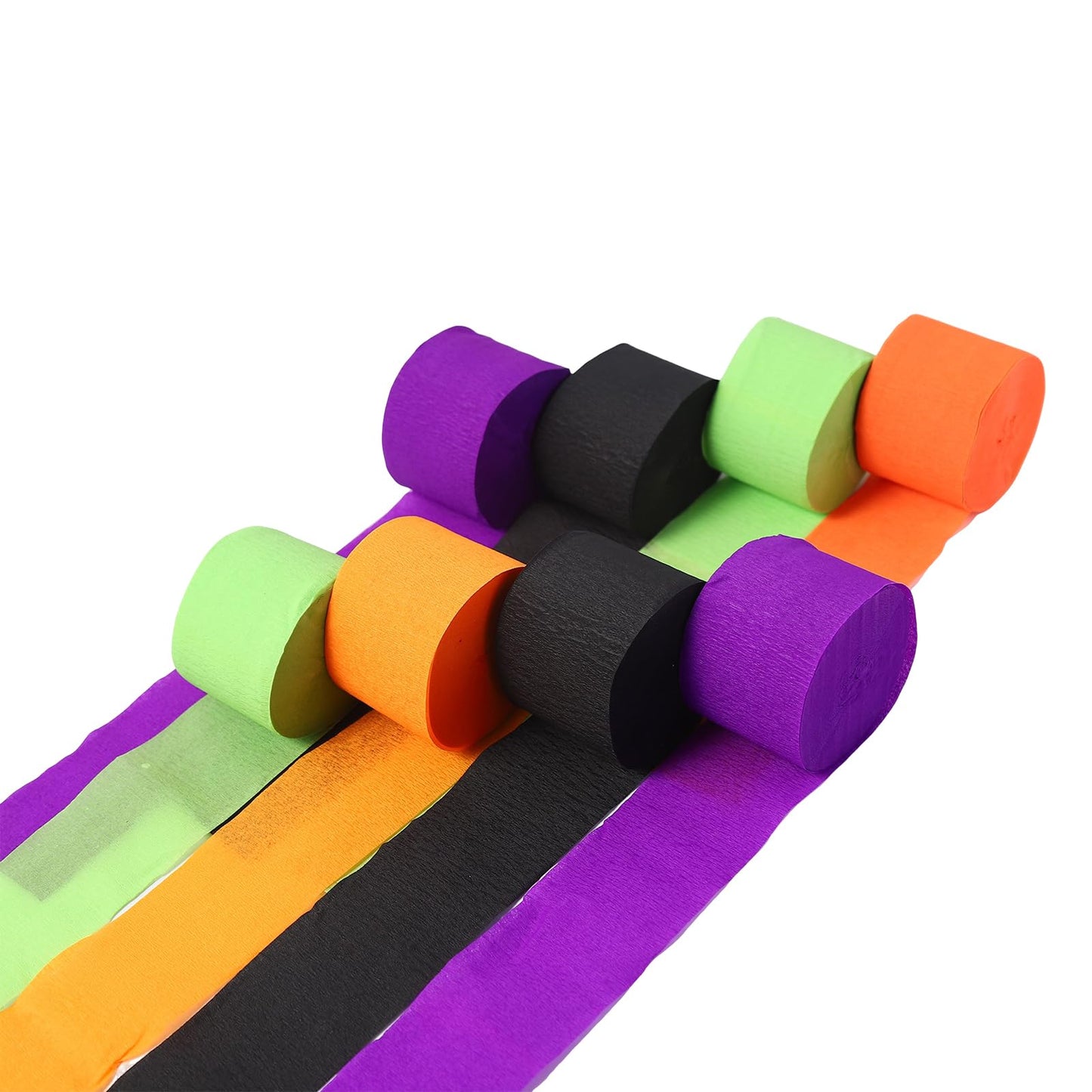 8 Rolls 25mx4.5cm Crepe Paper Streamers Party Streamers for Birthday Party Wedding Decorations (Halloween)