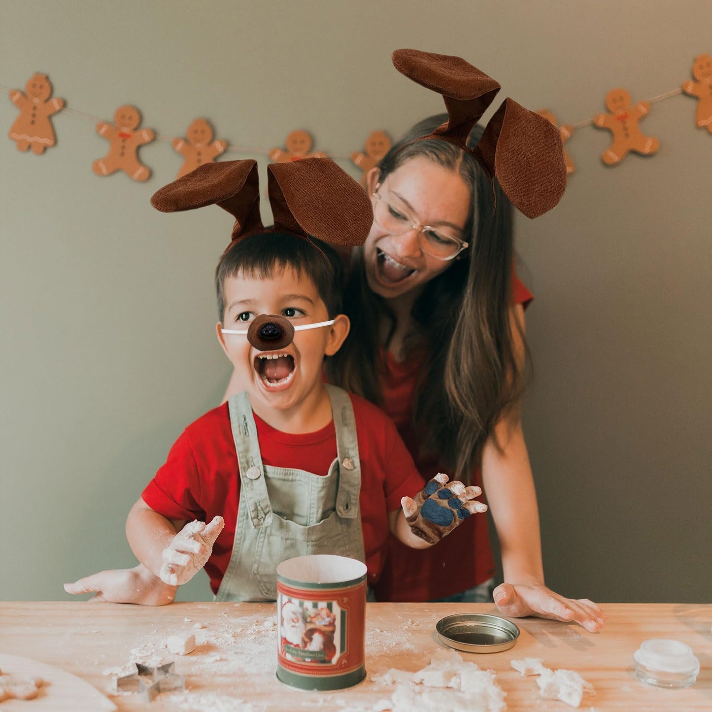 Puppy Dog Costume Set - Include Brown Dog Ears and Tail Nose Gloves