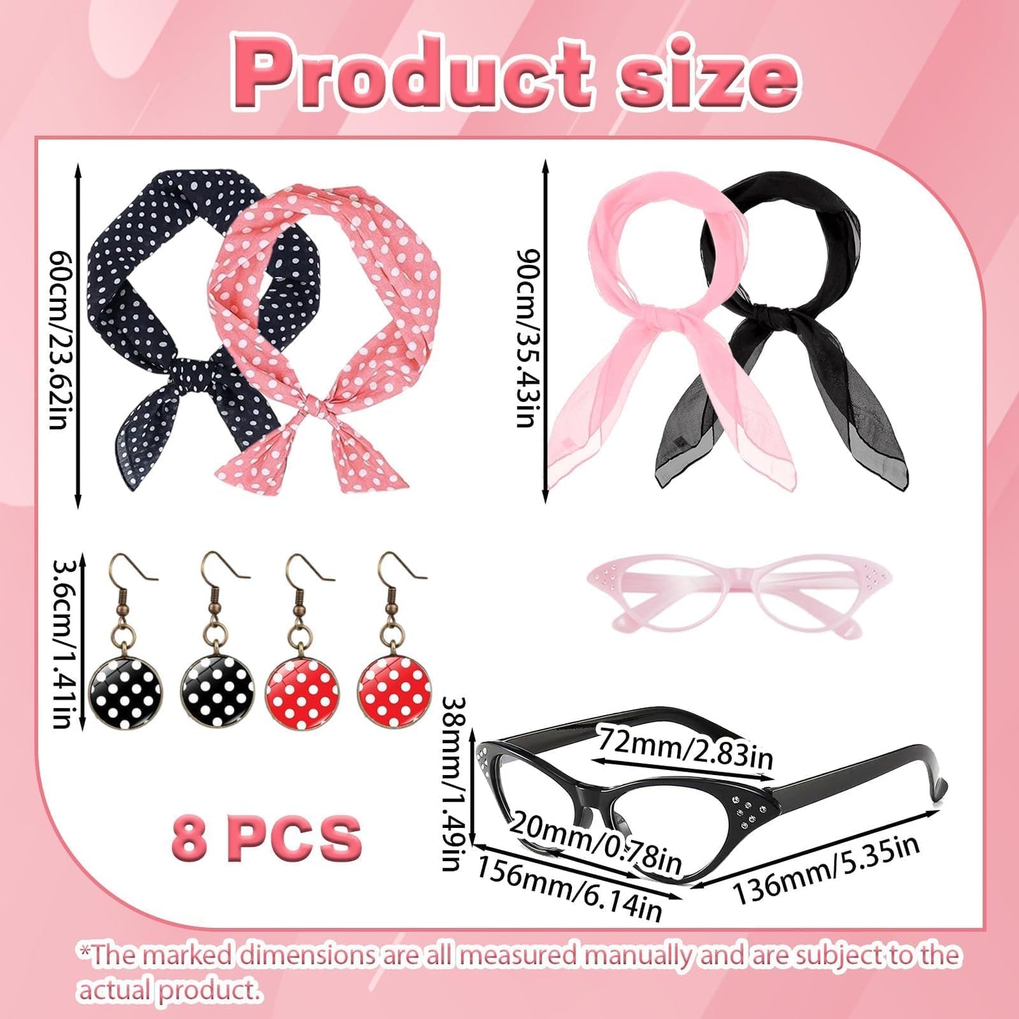 Pink Ladies Fancy Dress Accessories - 50s Ladies' Retro Costume (image 2)