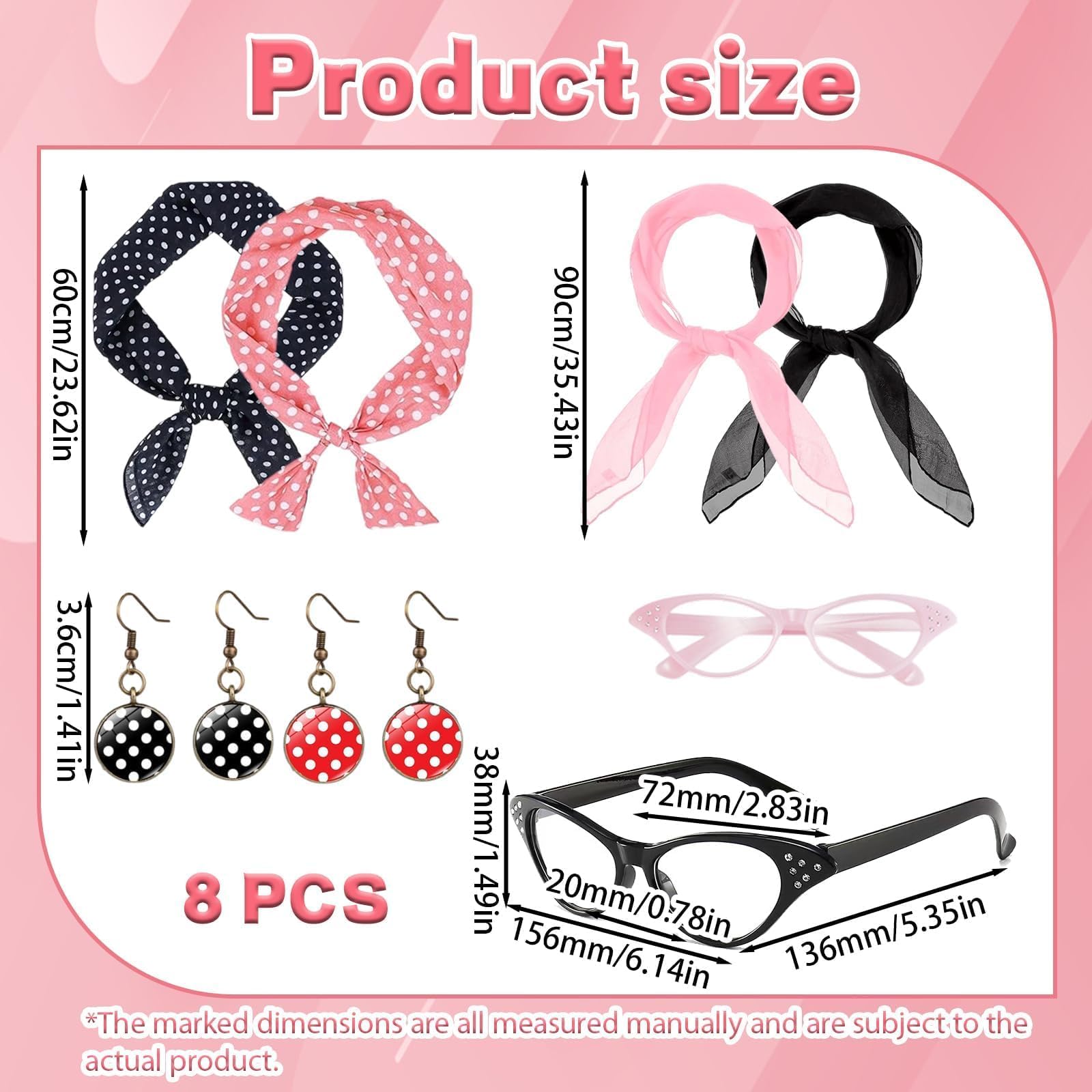 Pink Ladies Fancy Dress Accessories - 50s Ladies' Retro Costume (image 2)