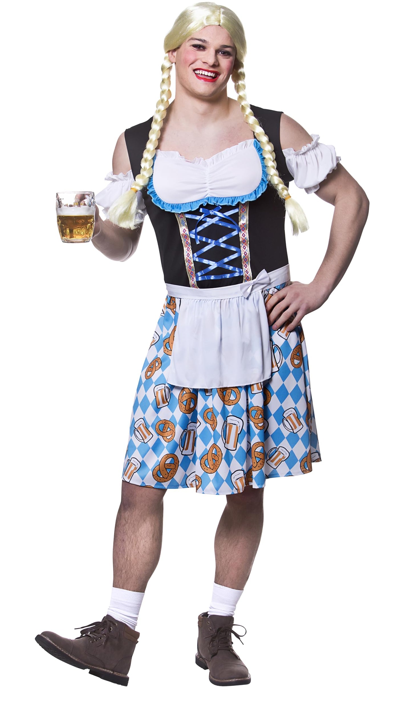 Wicked Costumes Adult Mens Funny Bavarian Beer Girl Fancy Dress Costume - Plus Size