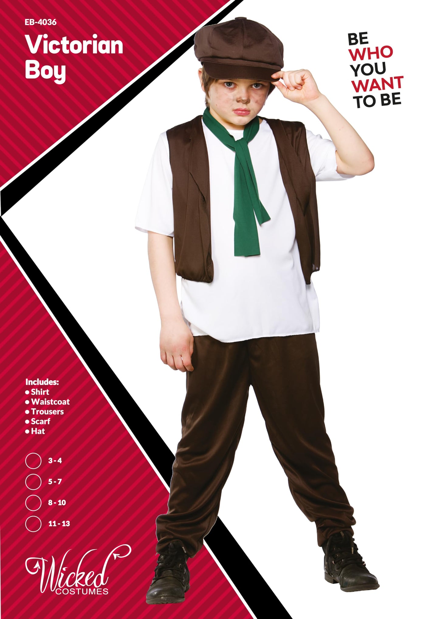Wicked Costumes Boys Victorian Fancy Dress Costume – Historical Gentleman Outfit for World Book Day, School Plays, Dickens Events & Parties - Large (8-10 Years)