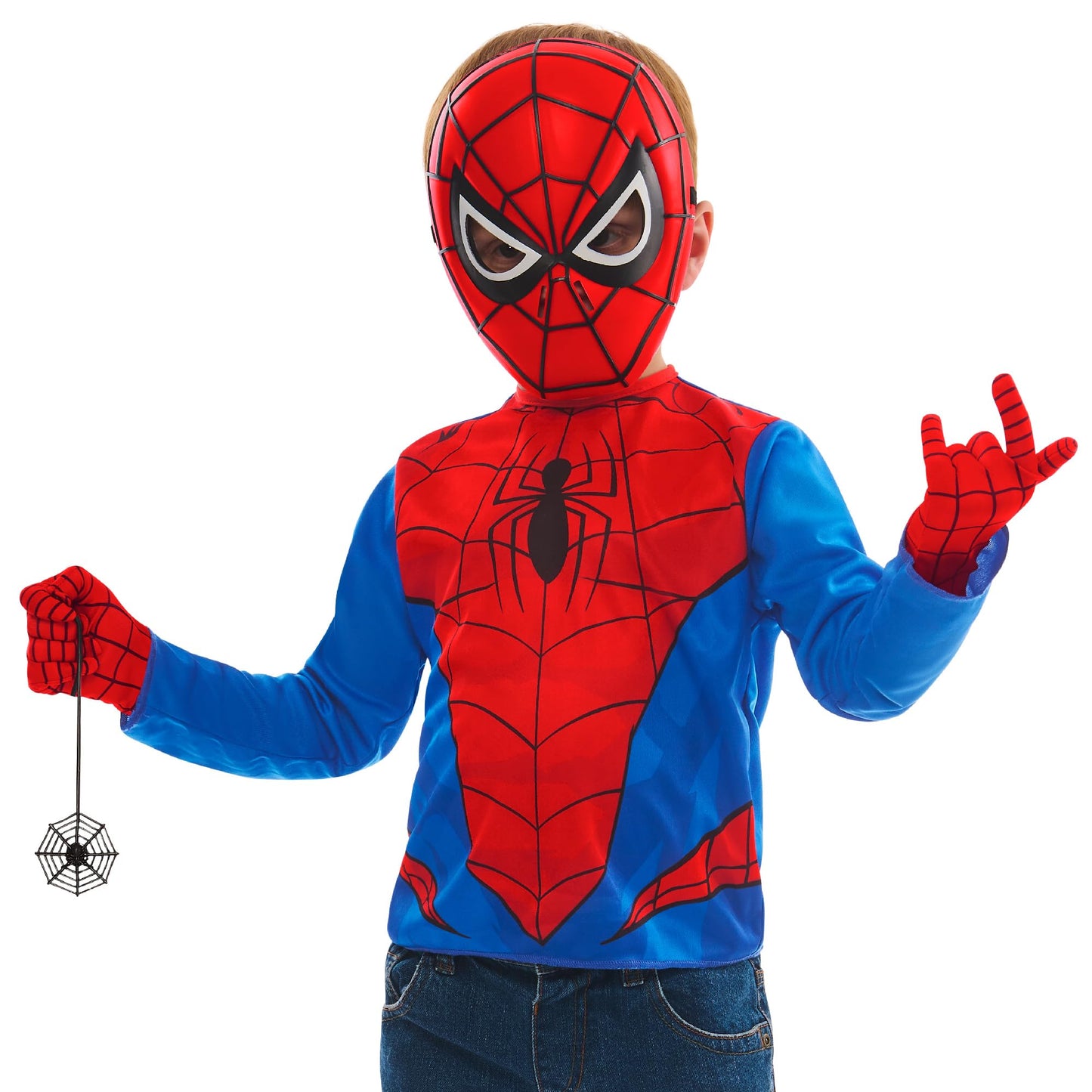 Rubies Official Marvel Spiderman Dress Up Set Child Costume, Kids Fancy Dress, Size Ages 4-6 Years Halloween