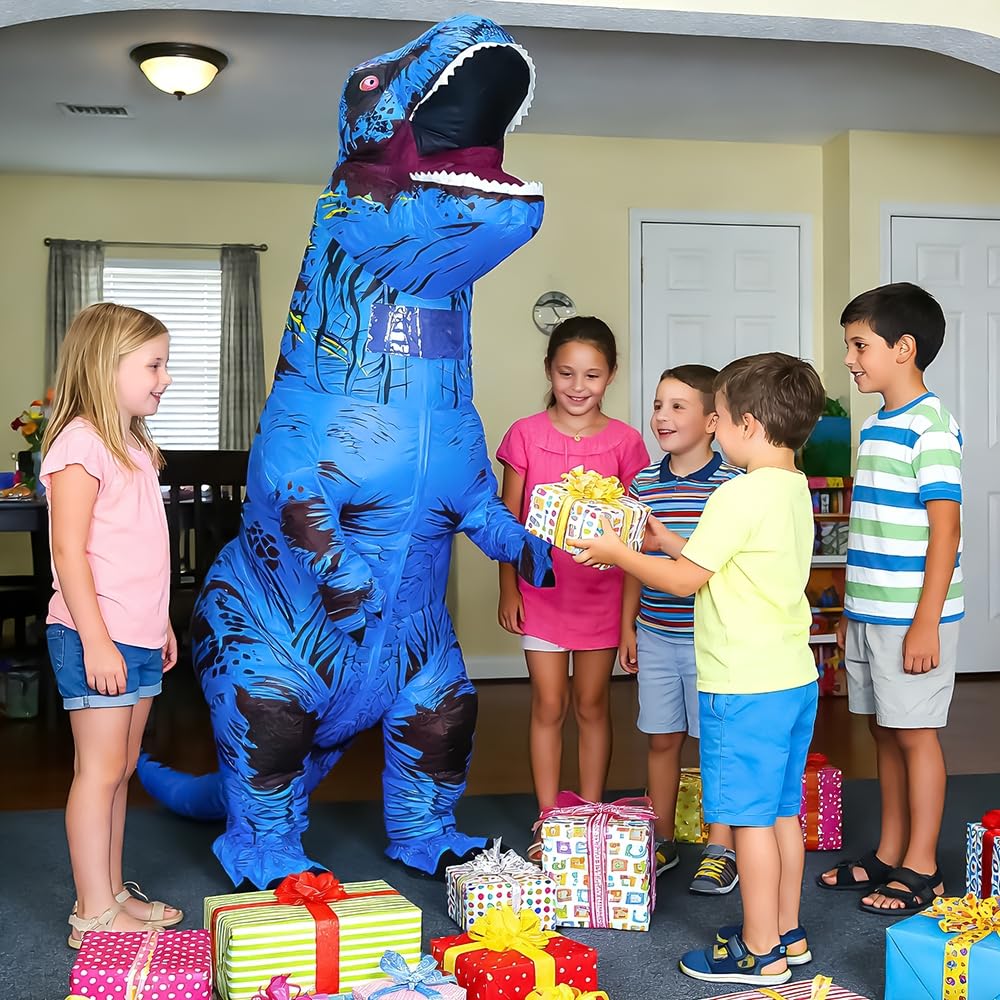 Rafalacy Inflatable Dinosaur Costume for Adult Blow up T-rex Costume Funny Dino Halloween Party Fancy Dress Outfit