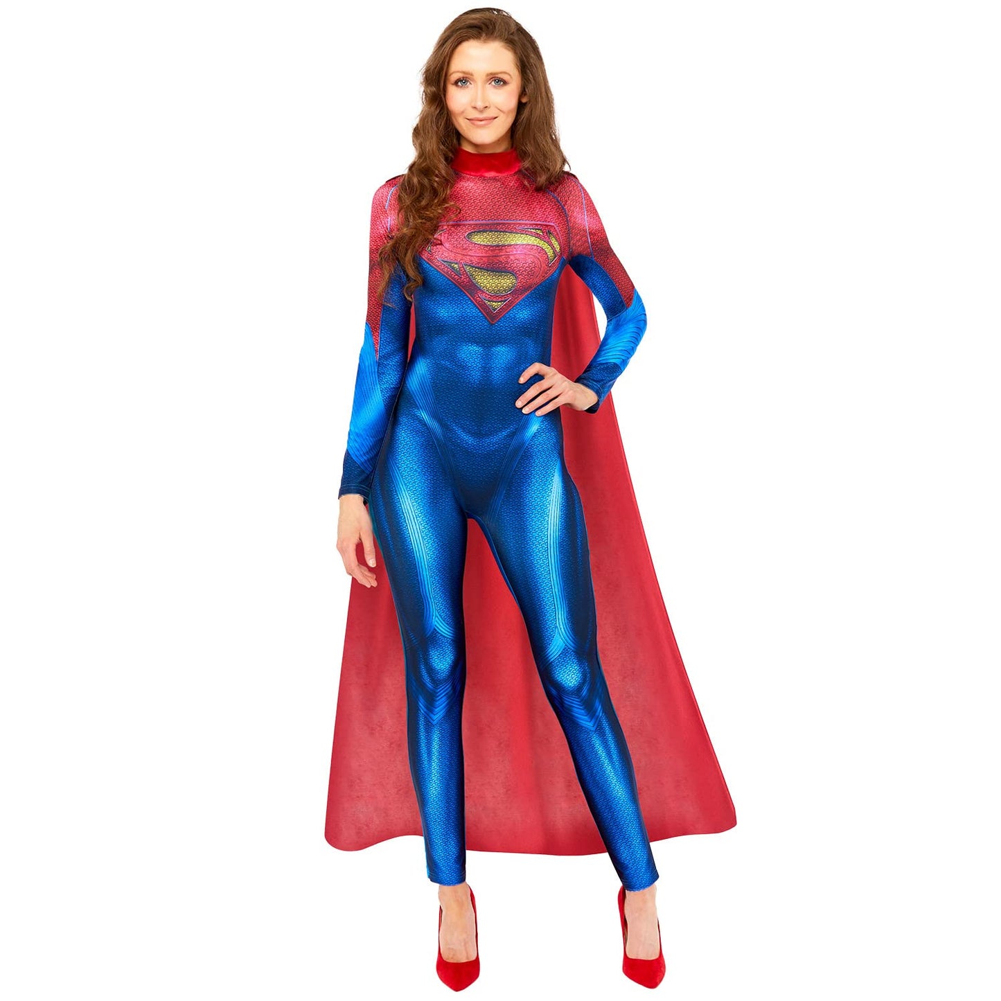 Women's Official DC Comics Supergirl Jumpsuit Adults Fancy Dress