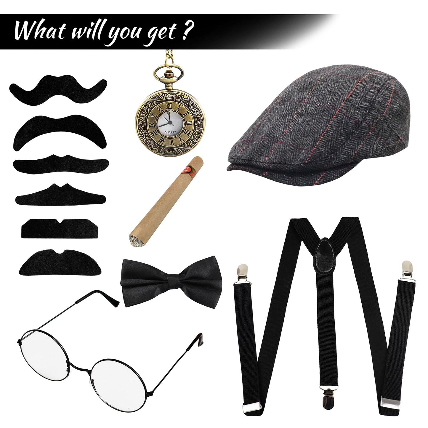 1920s Gatsby Costume for Men - 1920s Men Fancy Dress Accessories